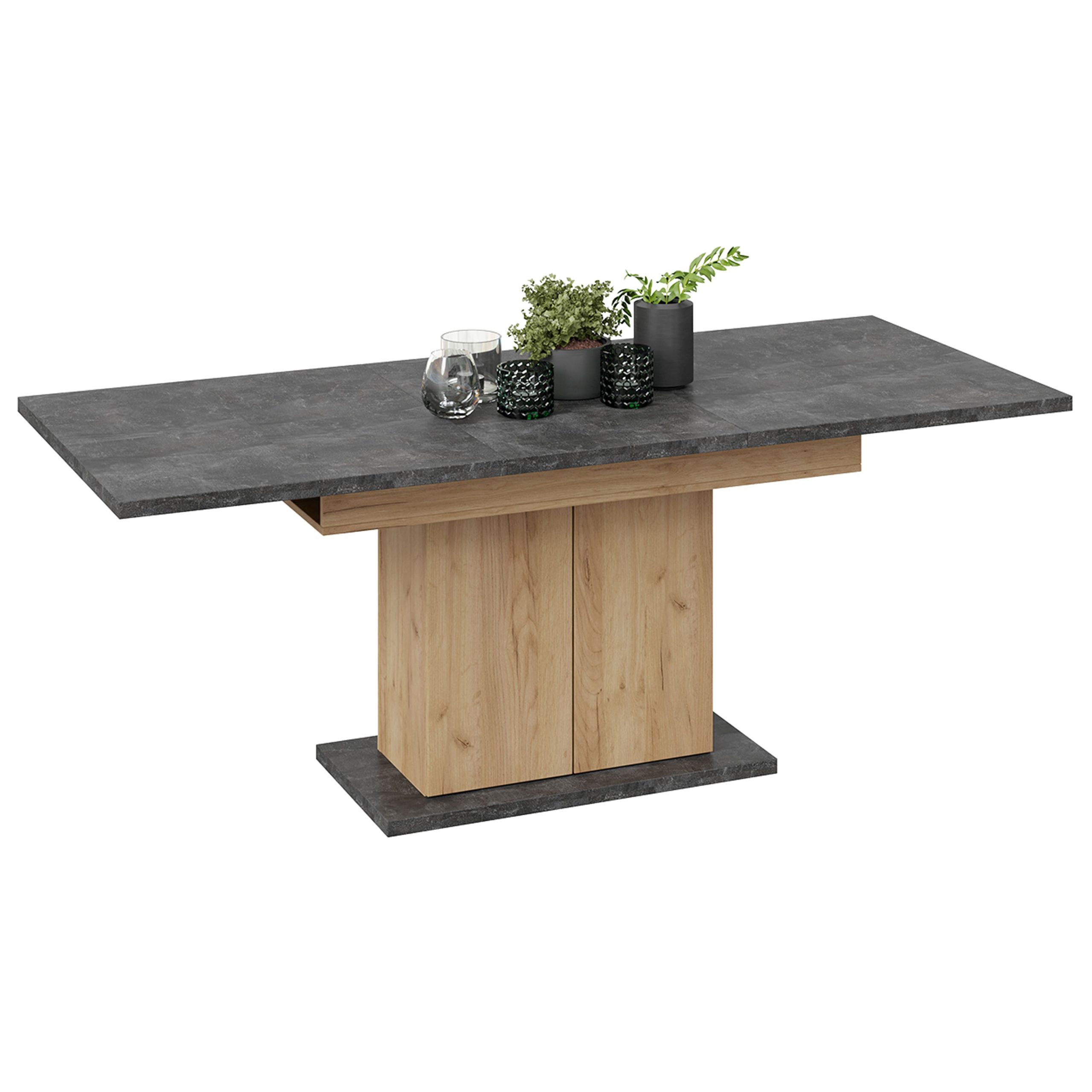 Стол раздвижной ДЕТРОЙТ Тип 1, 1504(2014)*850, ателье темный/дуб крафт золотой