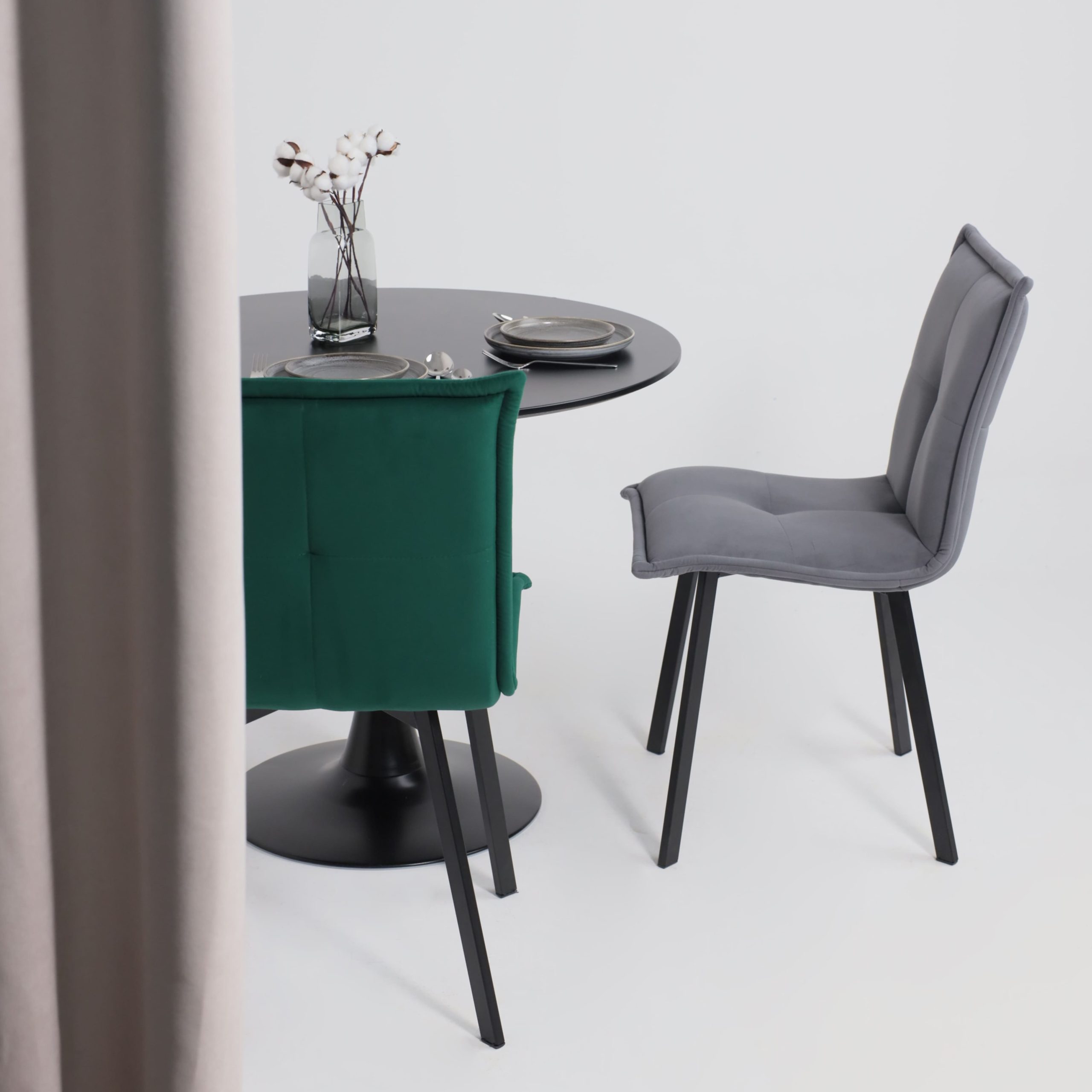 Кресло РУБИК U, Velutto 33 темно-зеленый велюр/черный