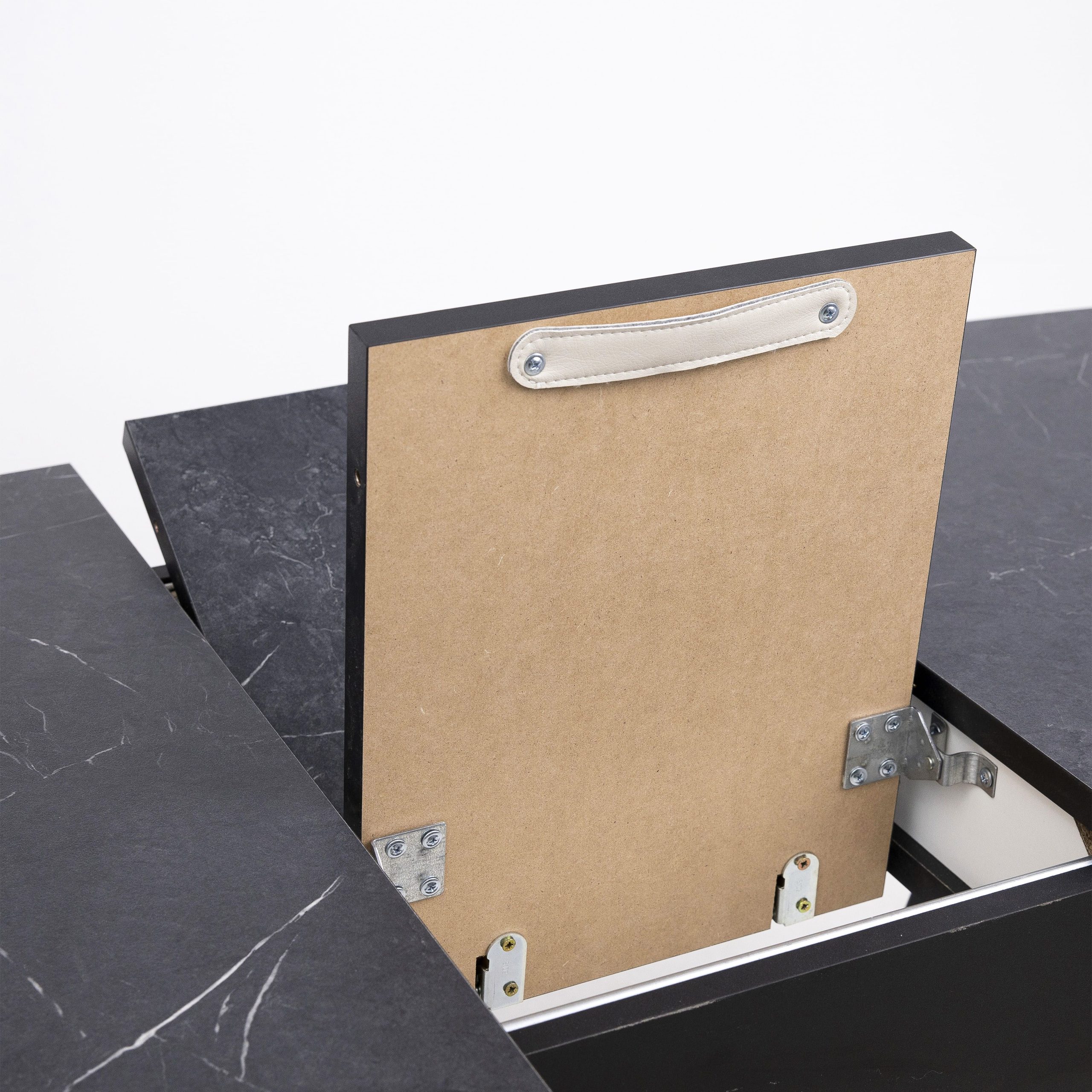 Стол ДРЕЗДЕН, пластик премиум 1300(1615)*800, Камень черный/Черный