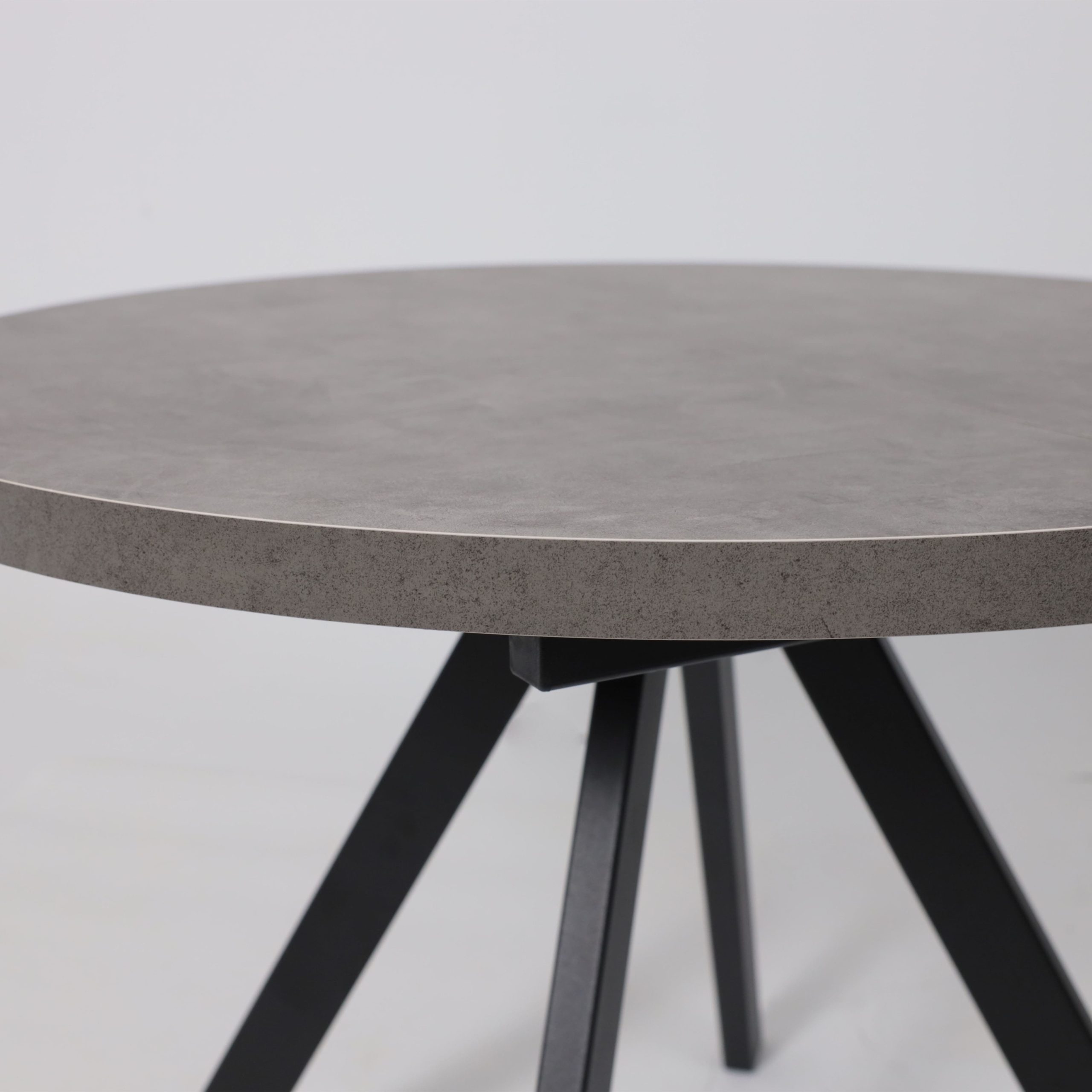 Стол RONDO М-100, круглый раздвижной 100(135), ДЫМЧАТАЯ КЕРАМИКА/Черный