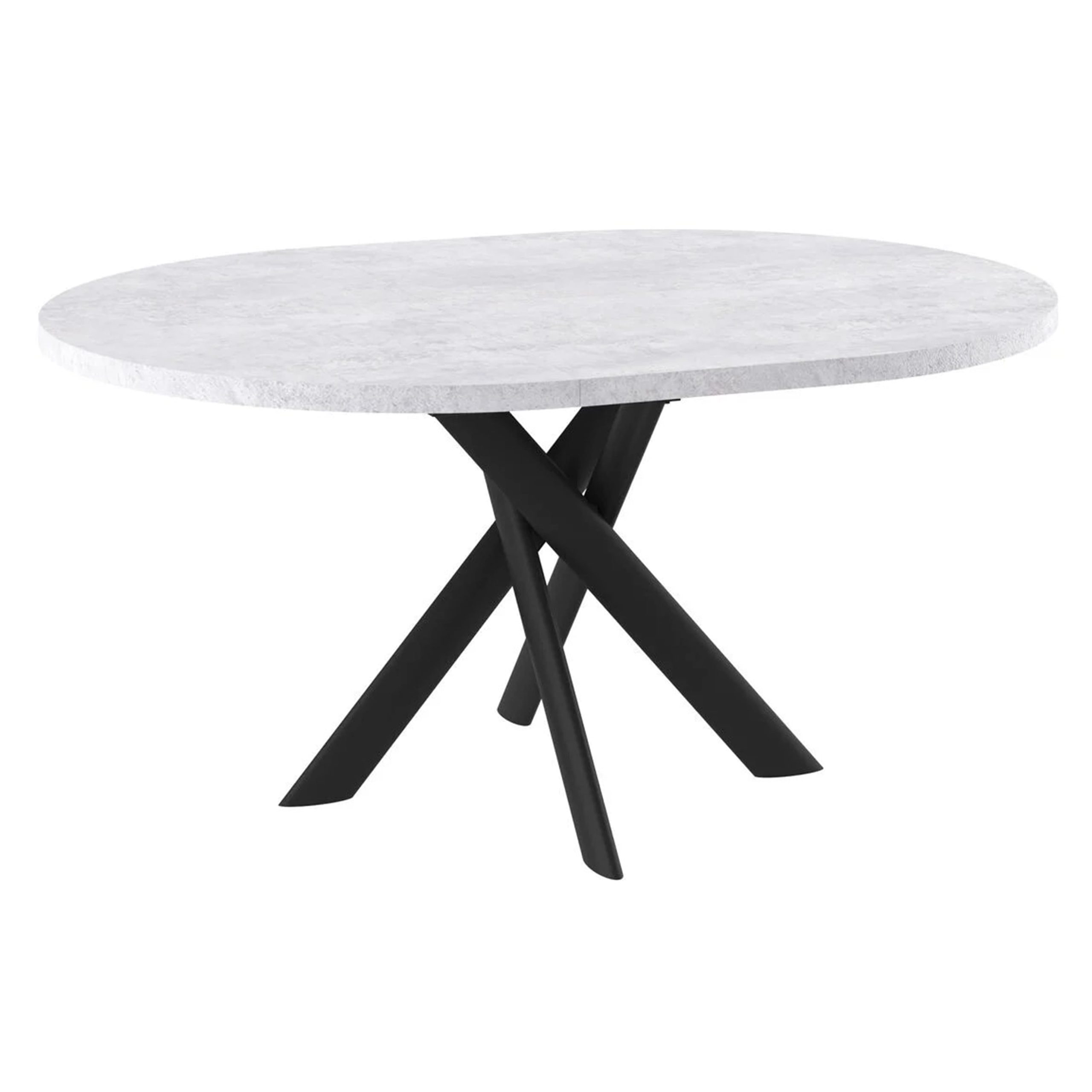 Стол RONALDO-120, круглый раздвижной 120(160), СЕРЫЙ СЛАНЕЦ/Черный