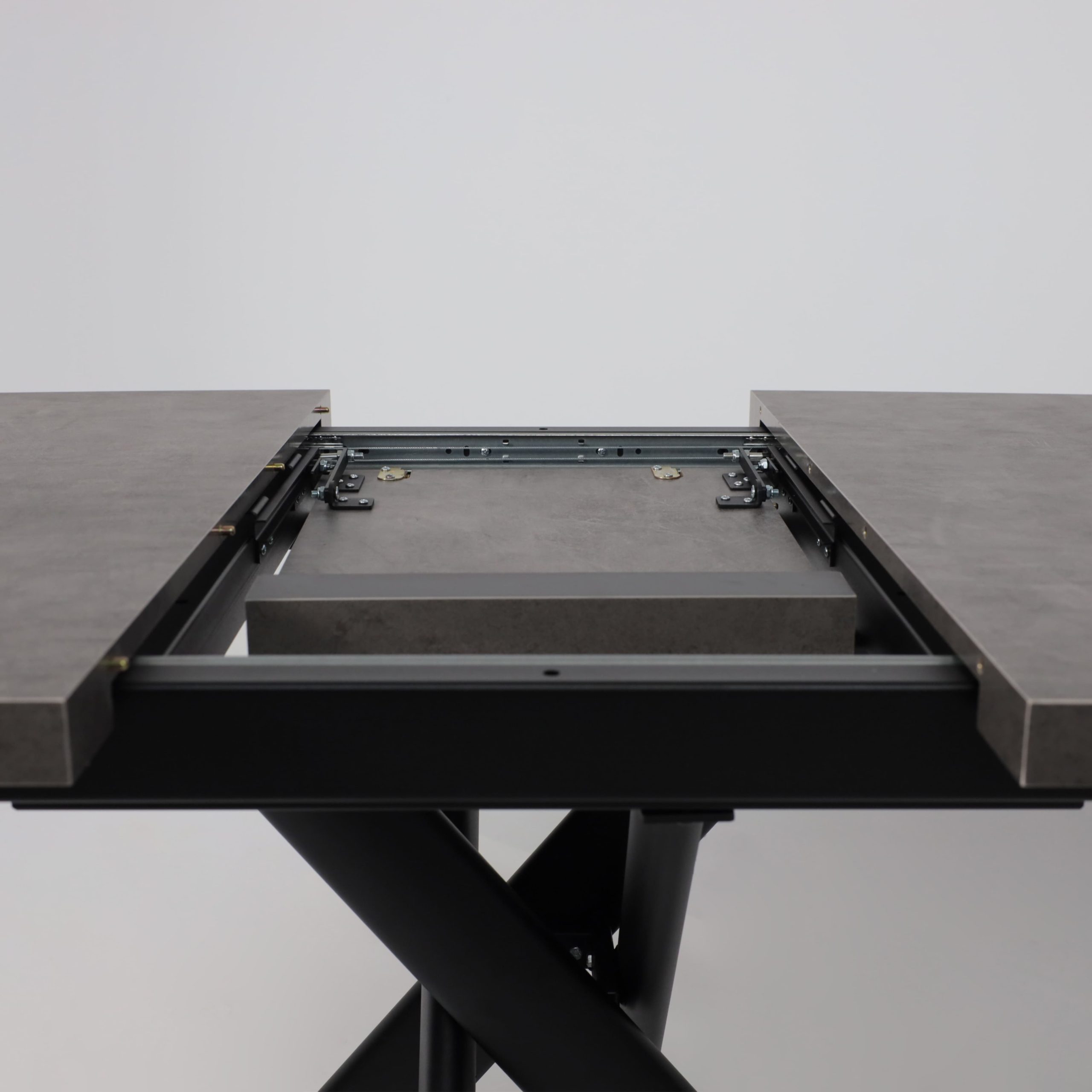 Стол LEONEL-130, раздвижной 130(165)х85, Дымчатая керамика/Черный