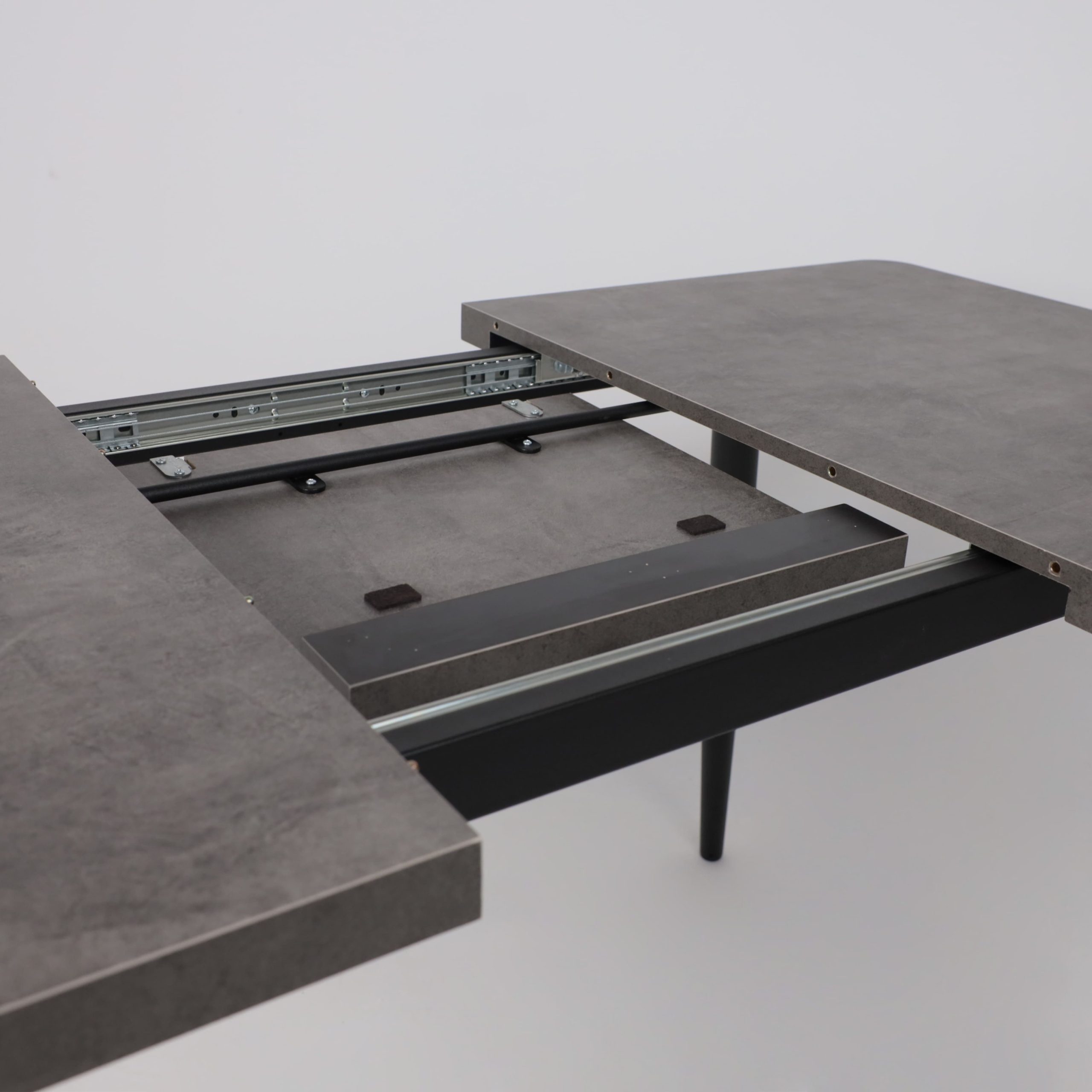 Стол BORG RADIAL-120, раздвижной 120(160)х80, Дымчатая керамика/Чёрный