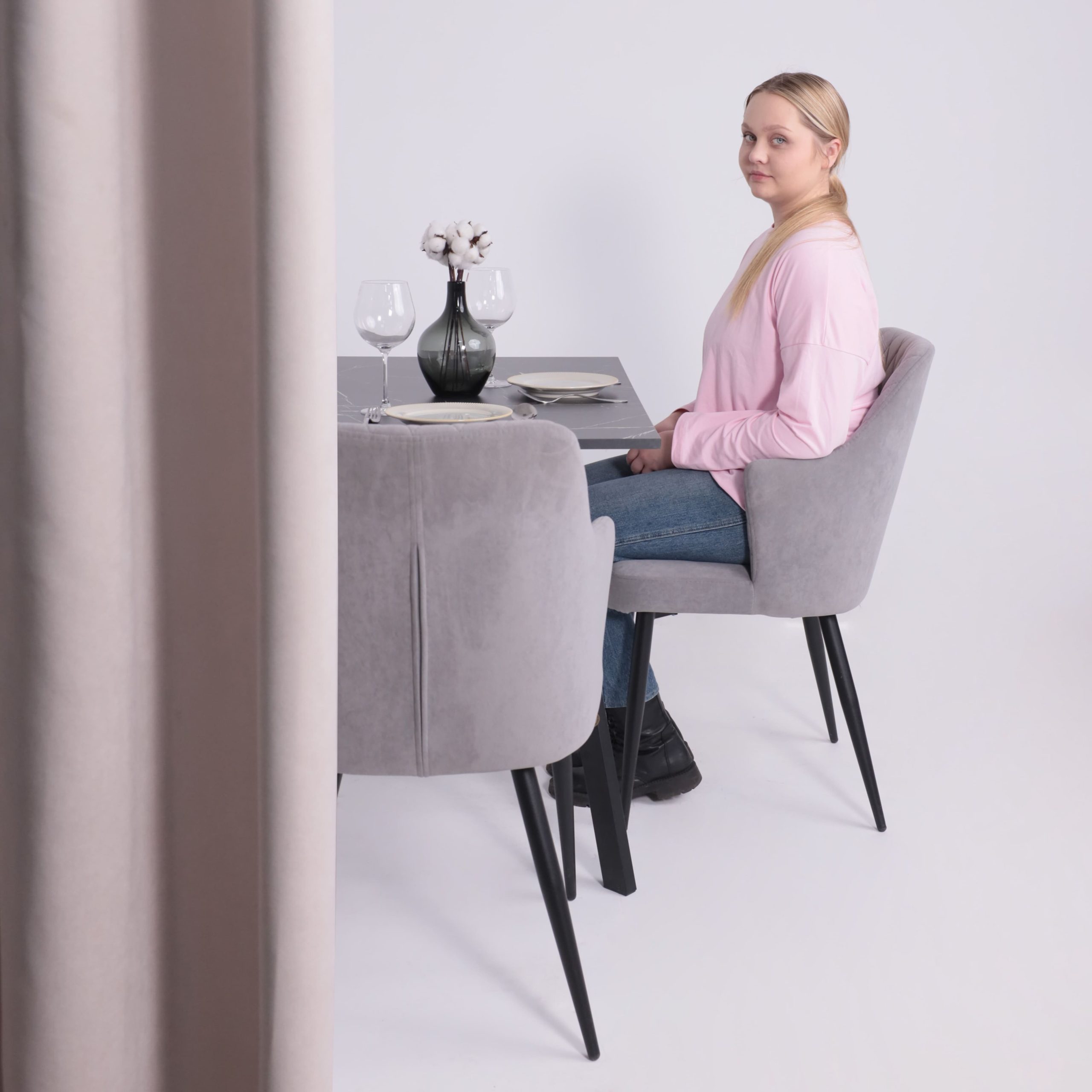 Стол SOLO 102*67, Мрамор неро маркина/черный