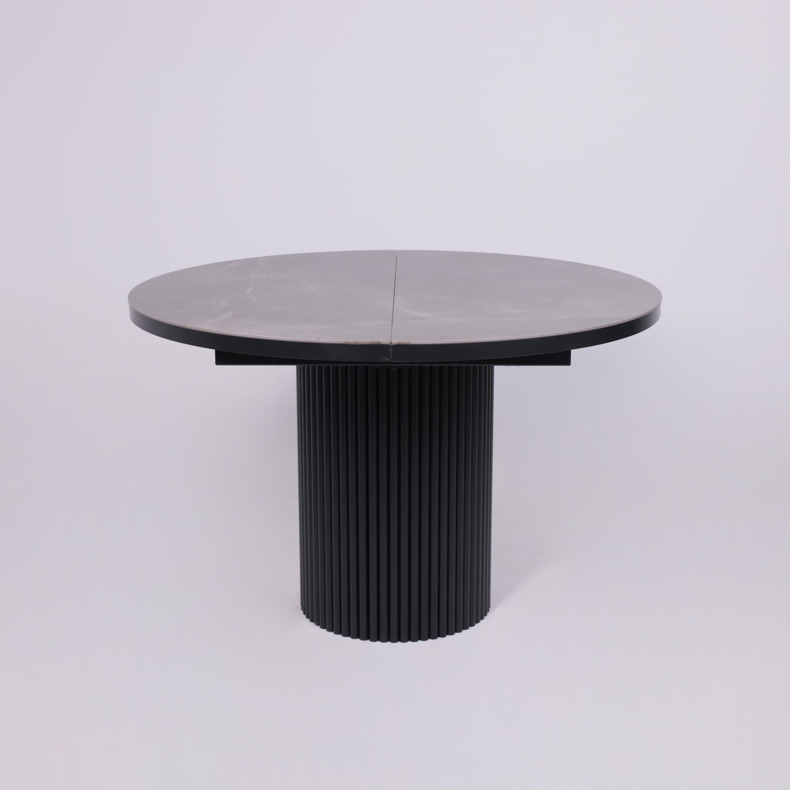 Стол ASKAR ROUND SLIDE-116, раздвижной круглый 116(156), BAYONA GREY PREMIUM CER/Черный