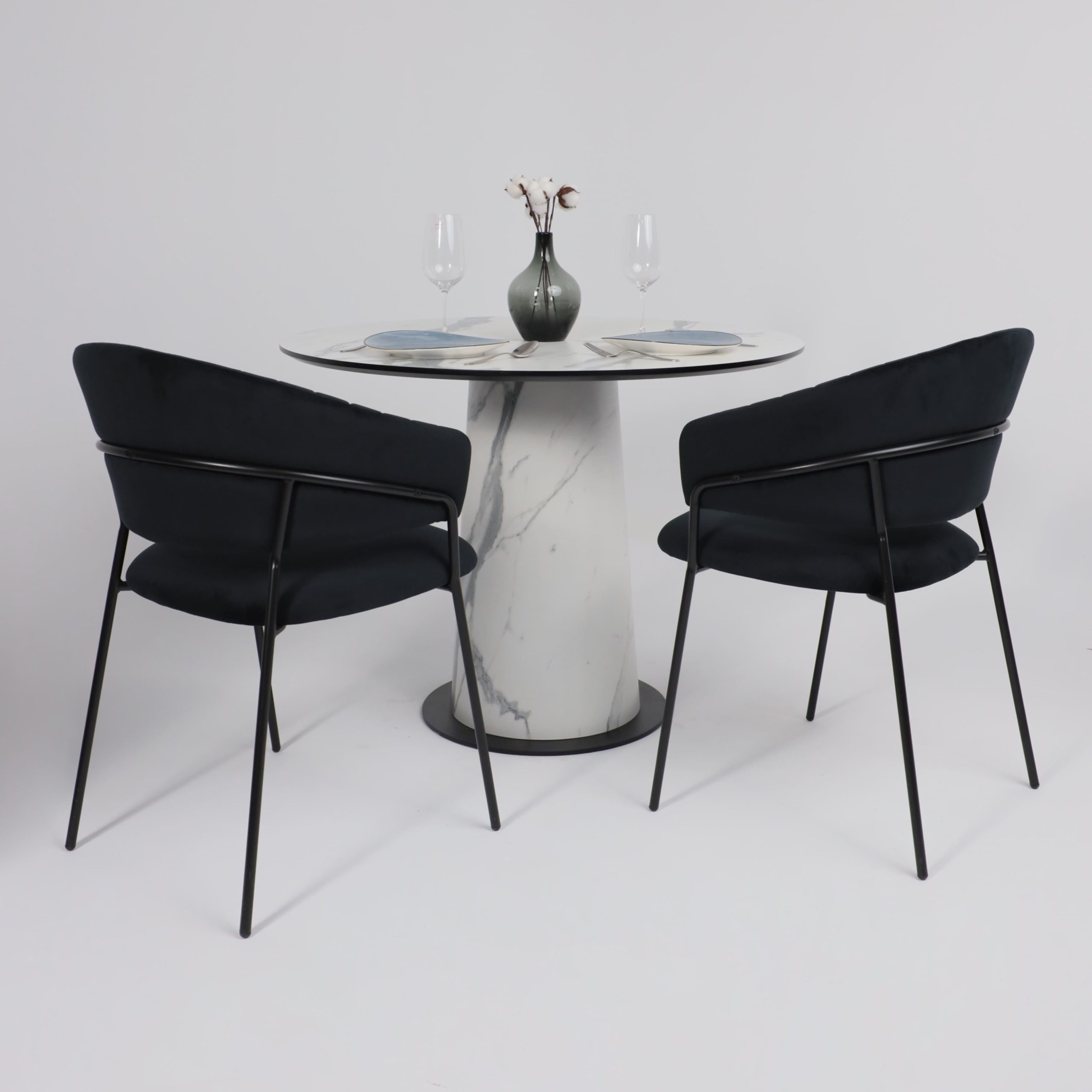 Стол AV 1317, HPL+МДФ, нераздвижной 1000 Мрамор белый/черный