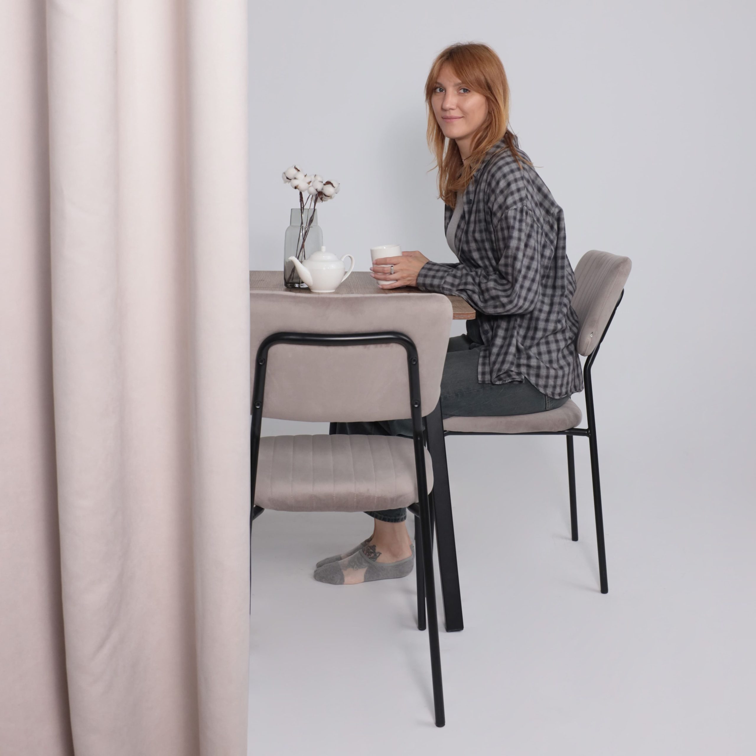 Стол TIRK RADIAL-94, раздвижной 94(126)х64, Дуб Веллингтон/Чёрный