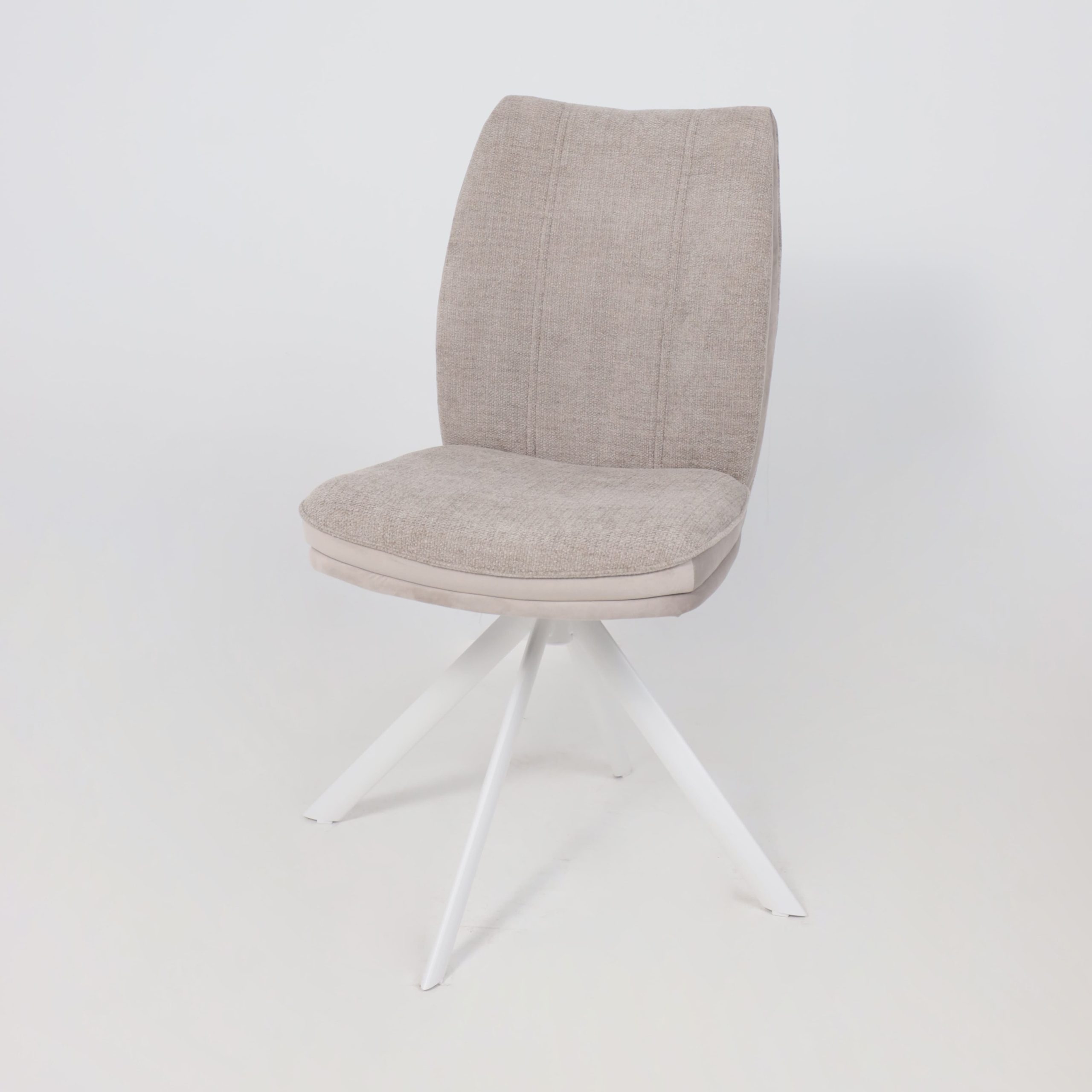 Стул SMART-R 360, g05 GREY BEIGE шенилл LUX - d07 PEARL GREY LUXбелый