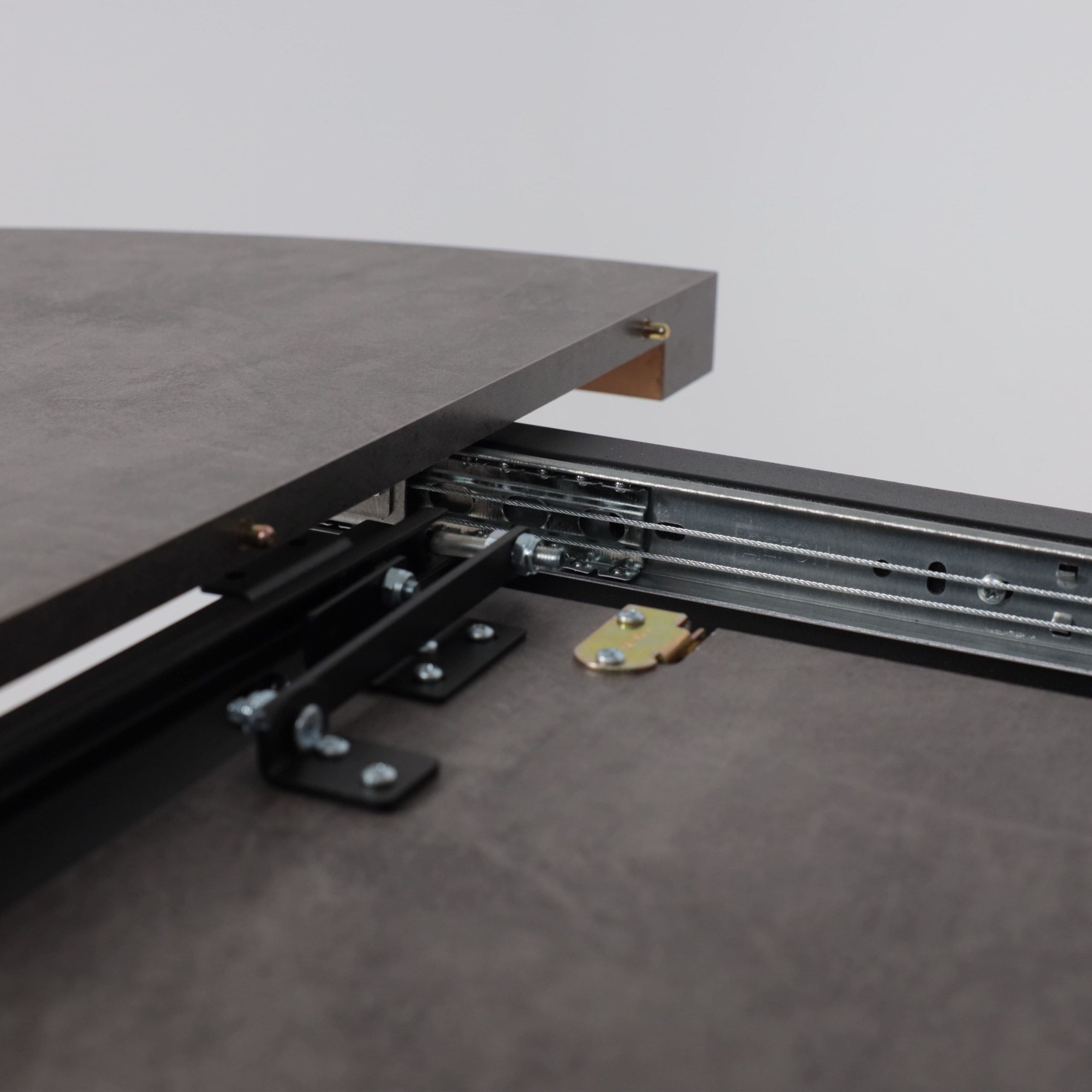 Стол RONDO М-100, круглый раздвижной 100(135), ДЫМЧАТАЯ КЕРАМИКА/Черный