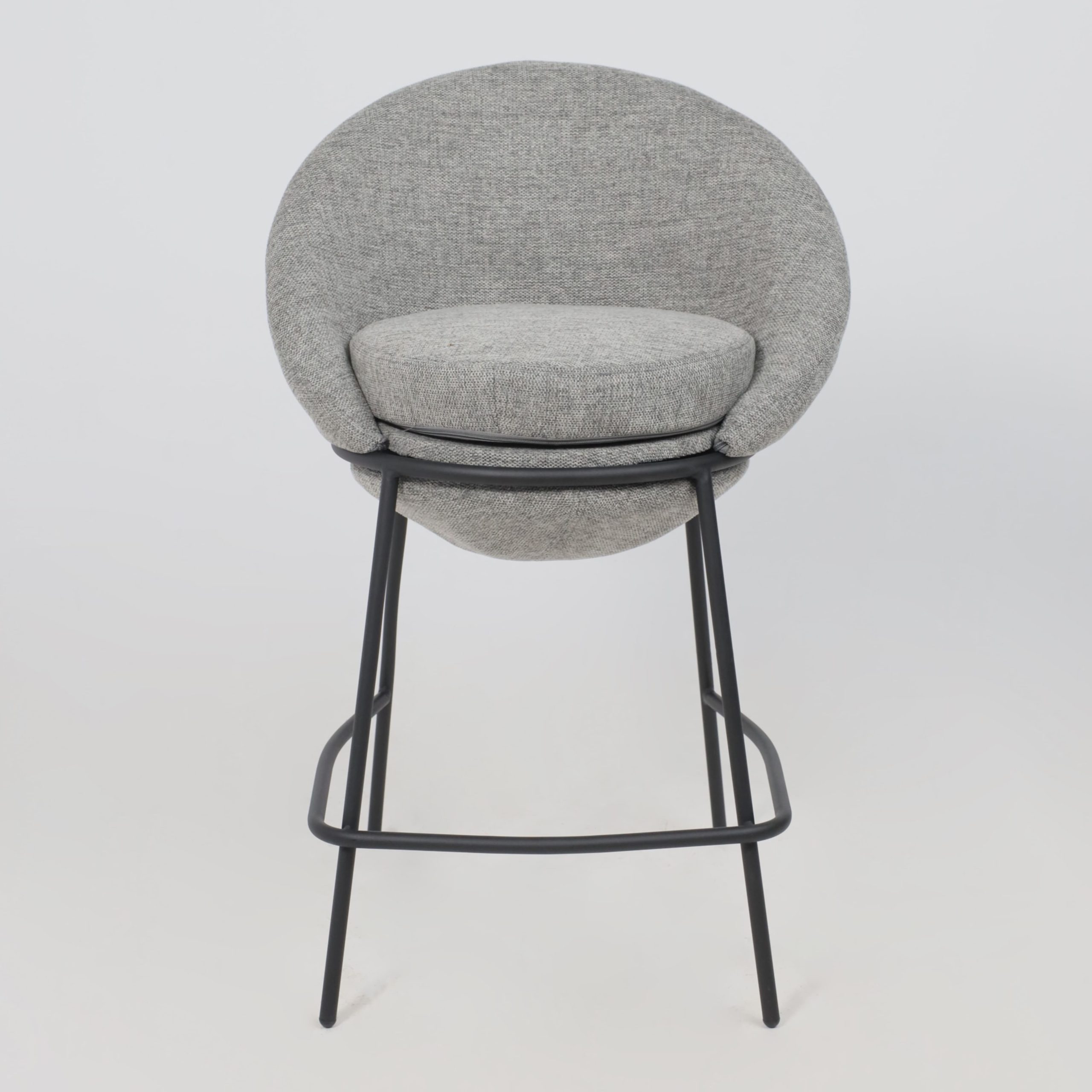 Стул BRAUN, полубарный, серая рогожка BREGO-15/черный