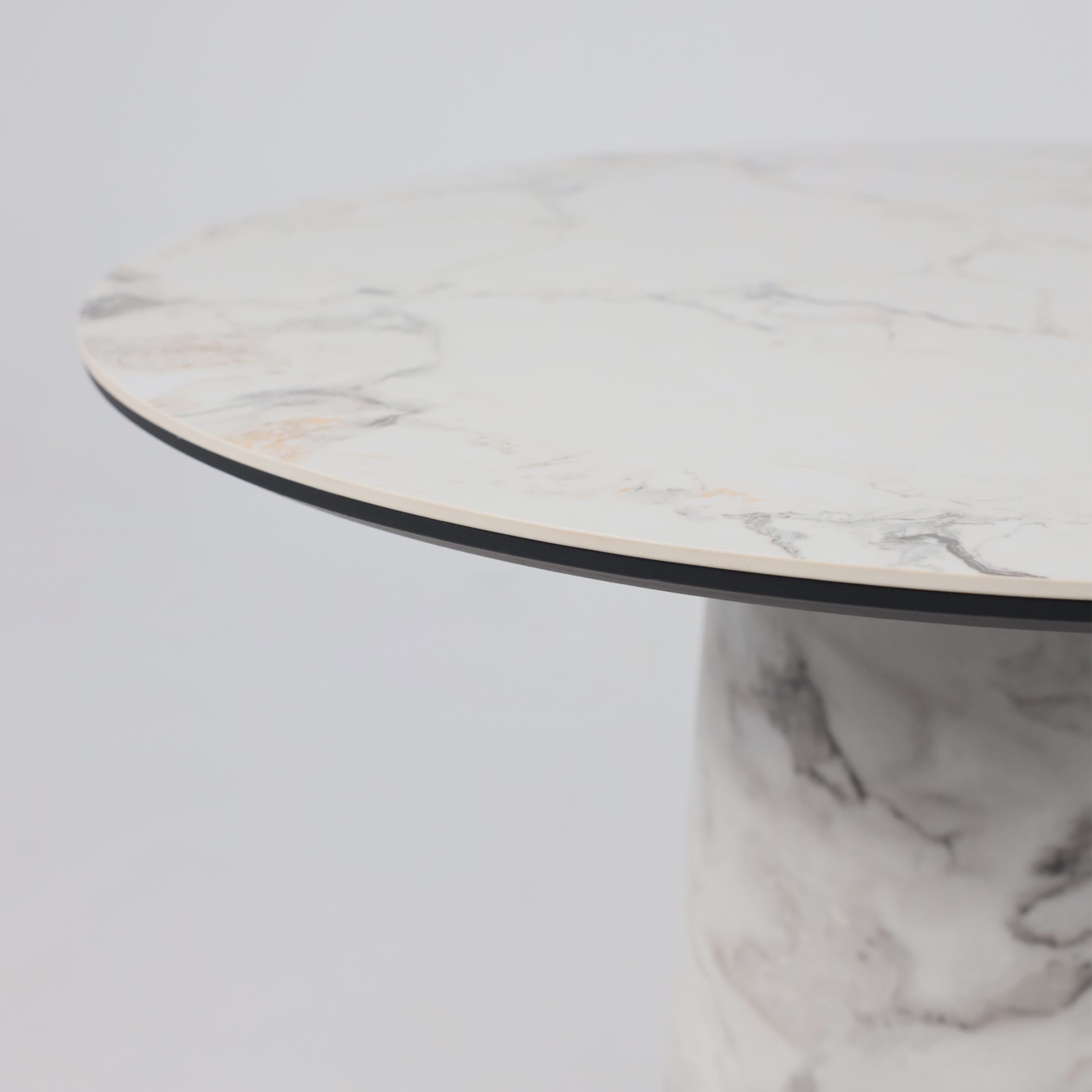 Стол AV 2317, МДФ+керамика, нераздвижной 900 натуральный, глянцевый GOLD JADE/черный+HPL Виктори натуральный