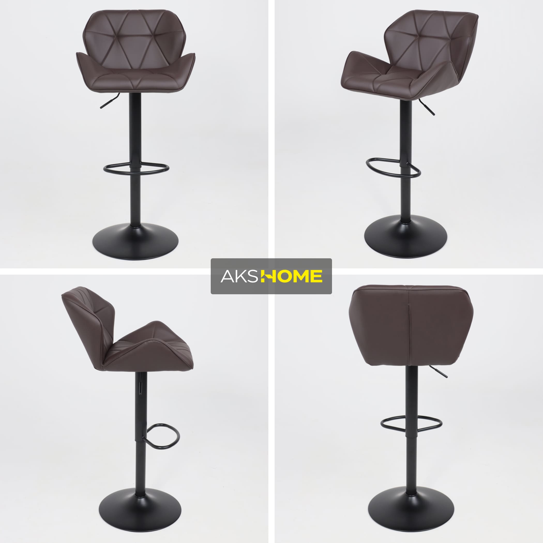 Кресло барное BERLIN GB, Pegaso шоколад экокожа/черный