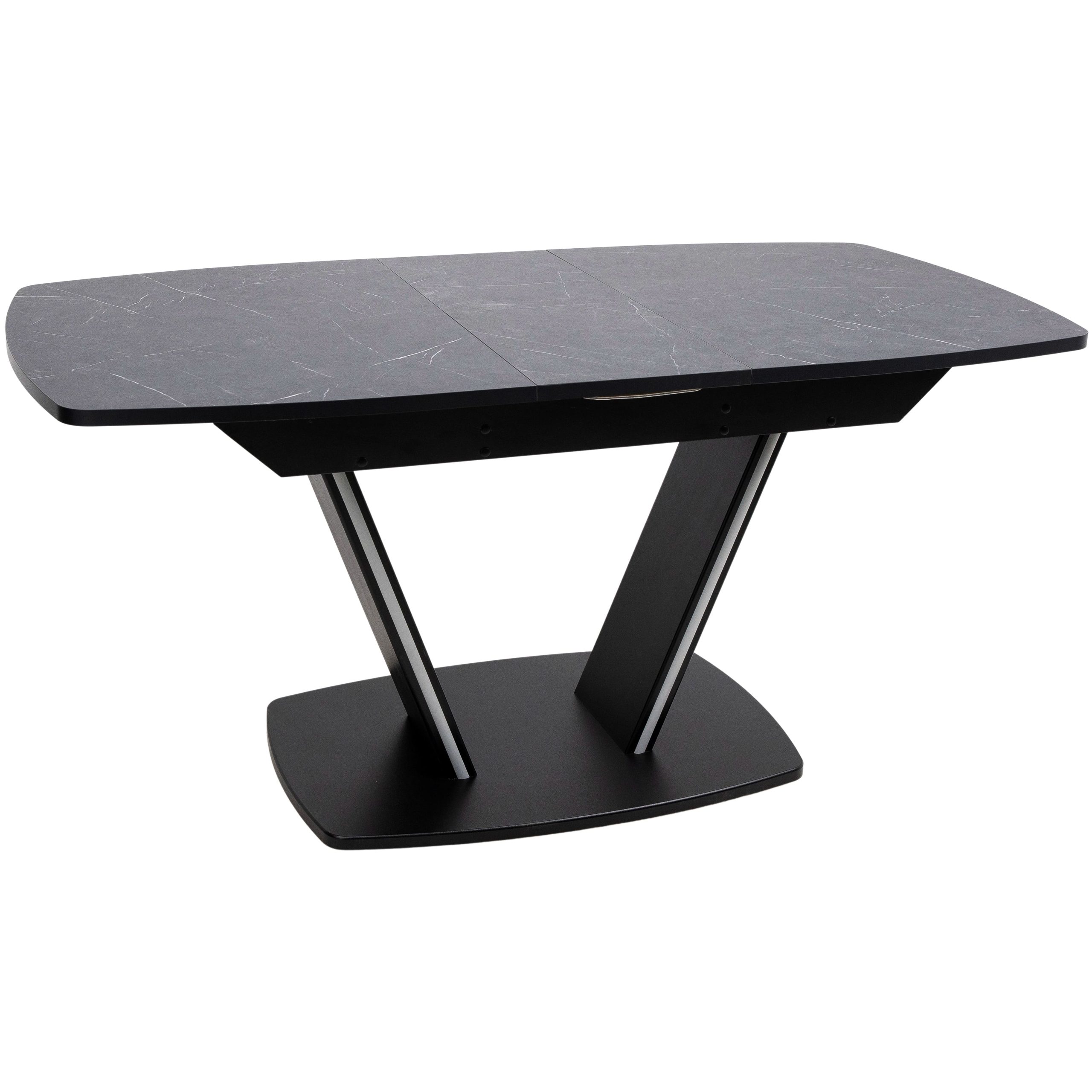 Стол ДРЕЗДЕН, пластик премиум 1300(1615)*800, Камень черный/Черный