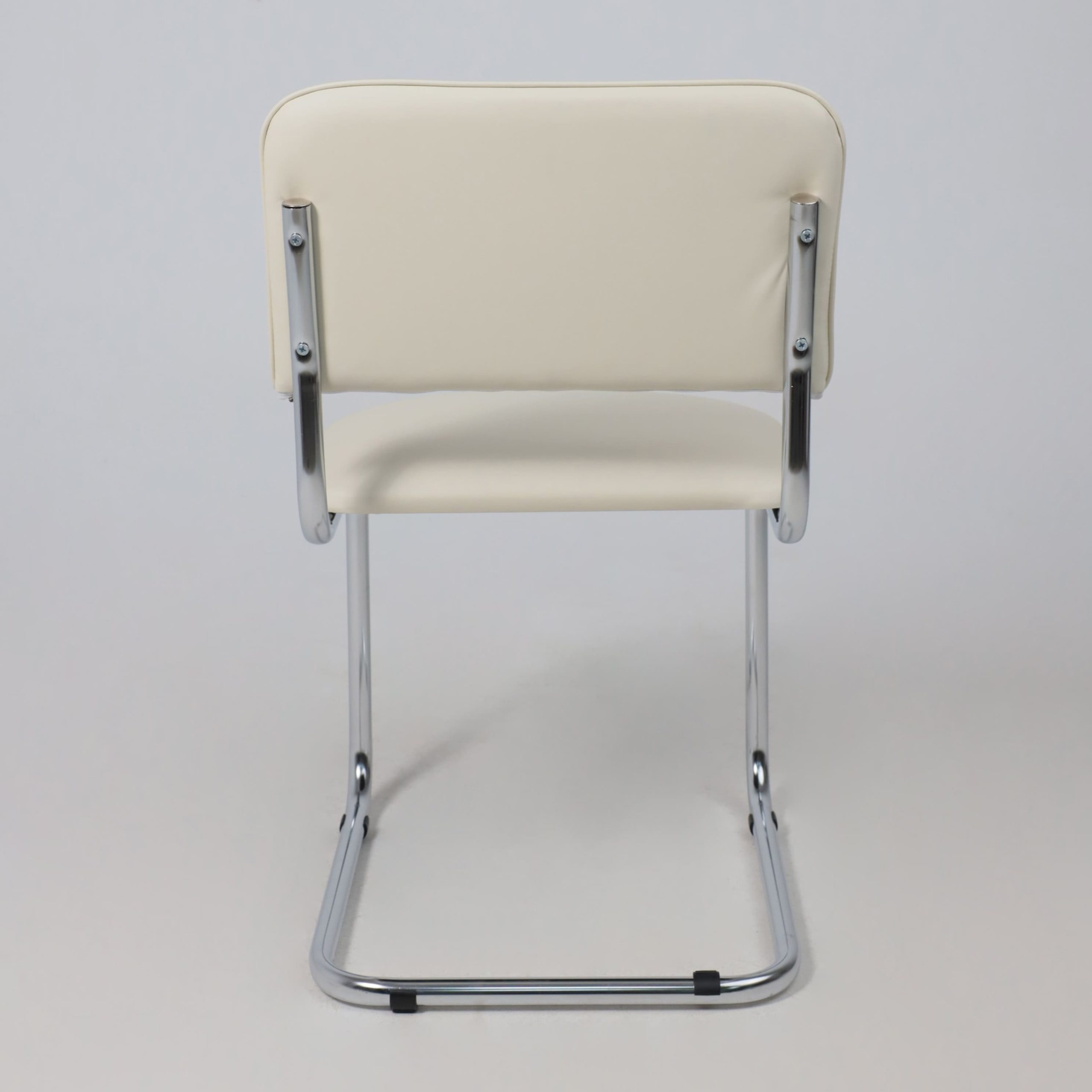 Кресло СЛАВИЯ, кремовый кожзам/хром