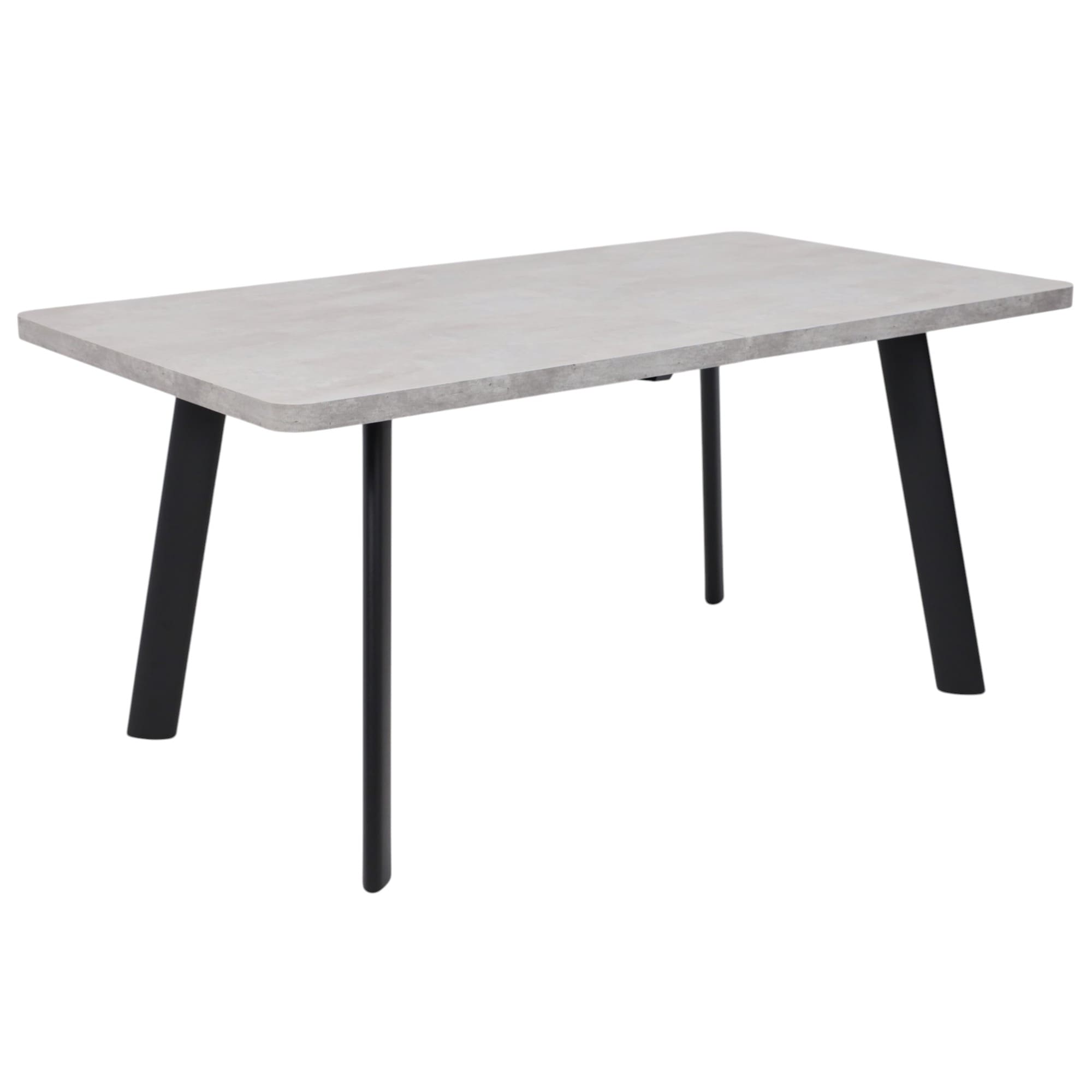 Стол LEON LUX RADIAL-160, раздвижной 160(205)х90, Серый сланец/Чёрный