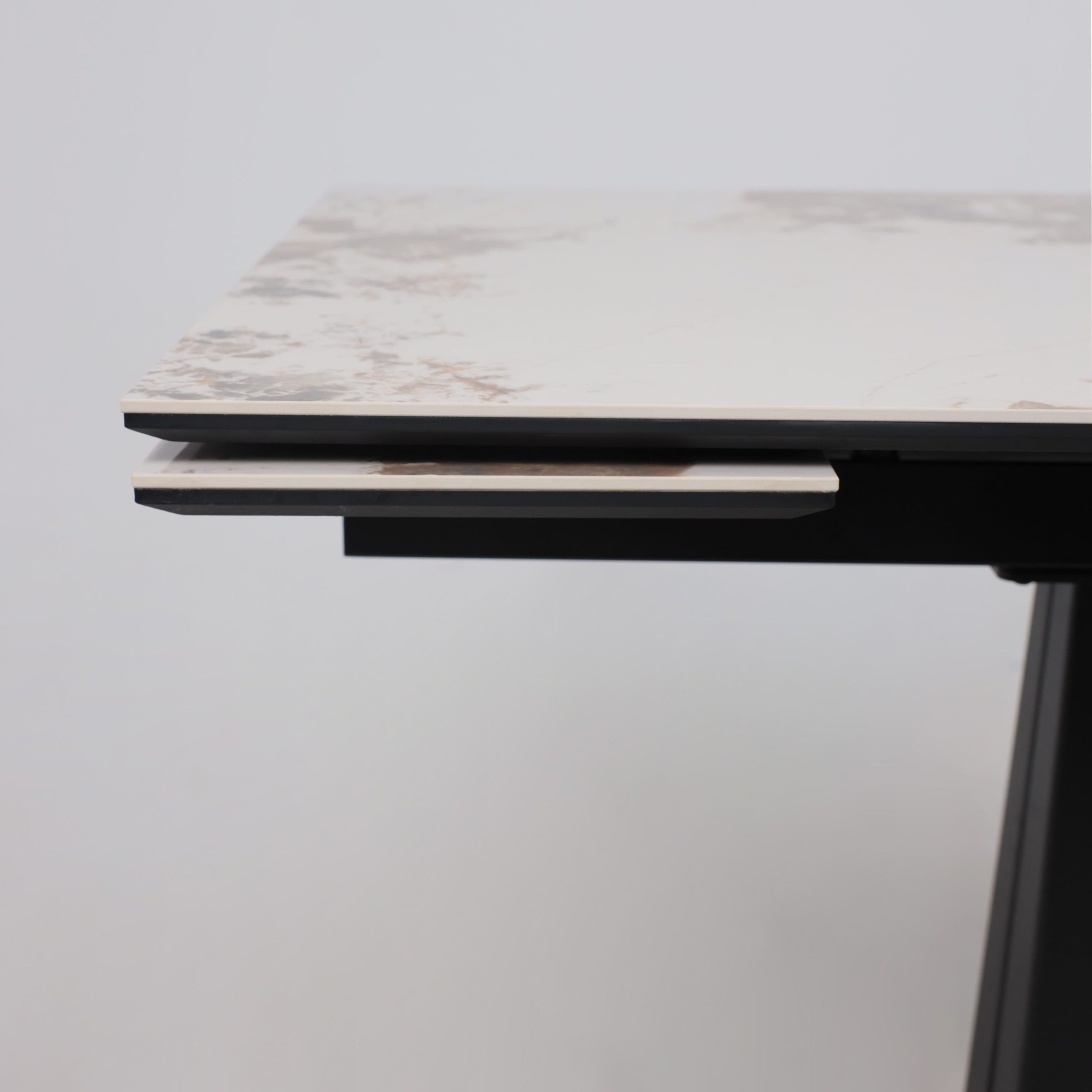 Стол AV 2119, МДФ+керамика, раздвижной 1200 (1800)*800 белый, глянцевый PANDORA/черный