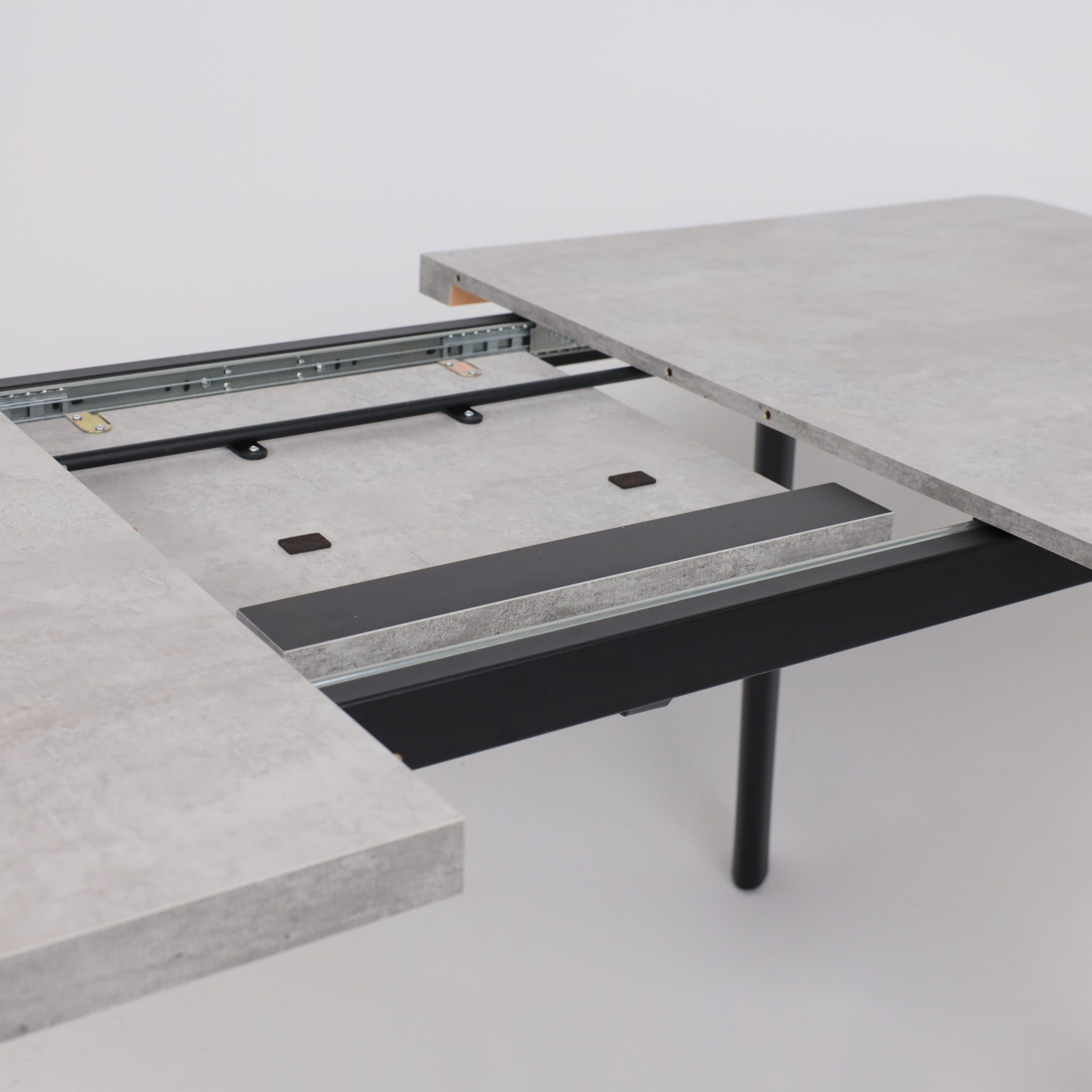 Стол LEON LUX RADIAL-160, раздвижной 160(205)х90, Серый сланец/Чёрный