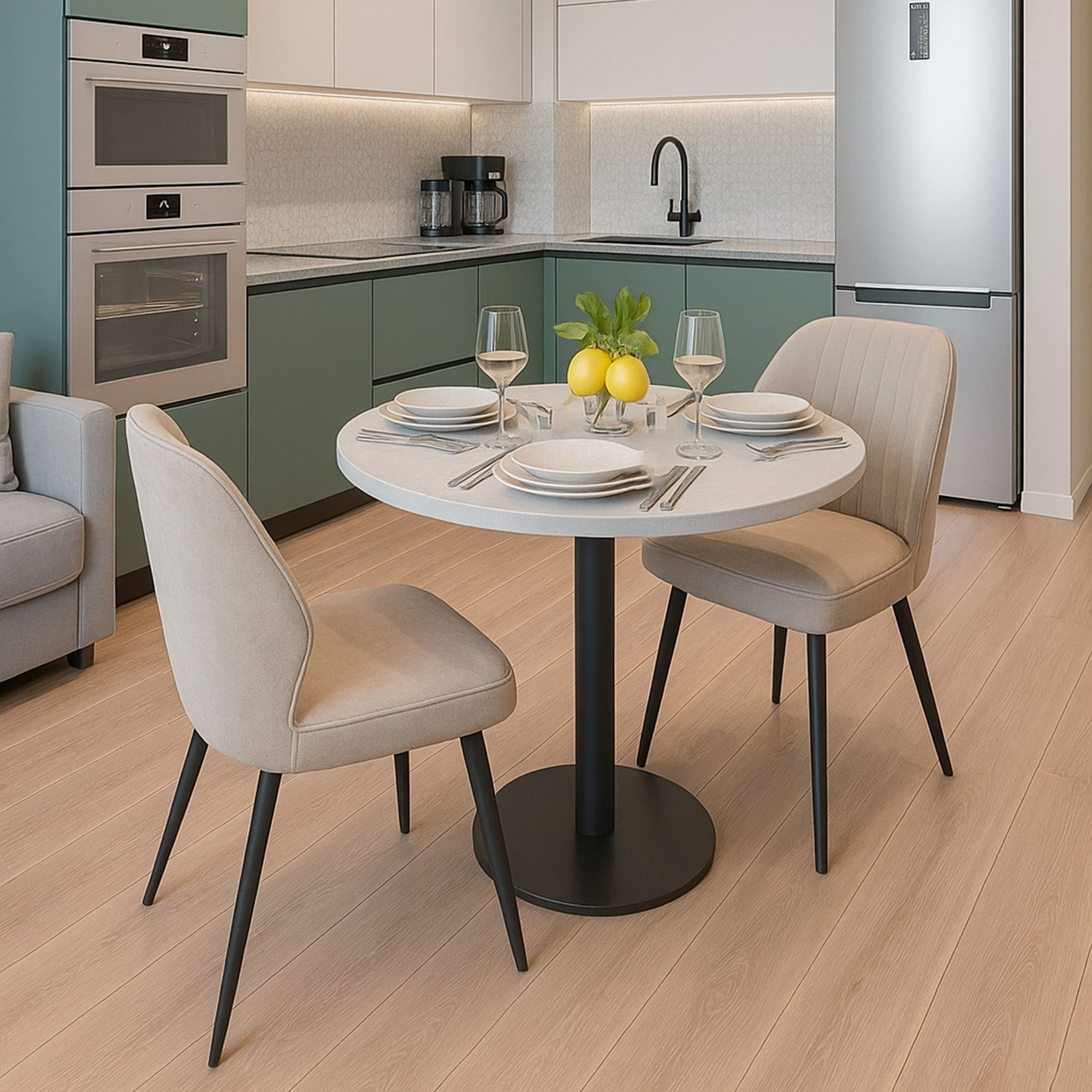 Стул MICHAEL-R1 360, k02 Латте замша LUXчерный