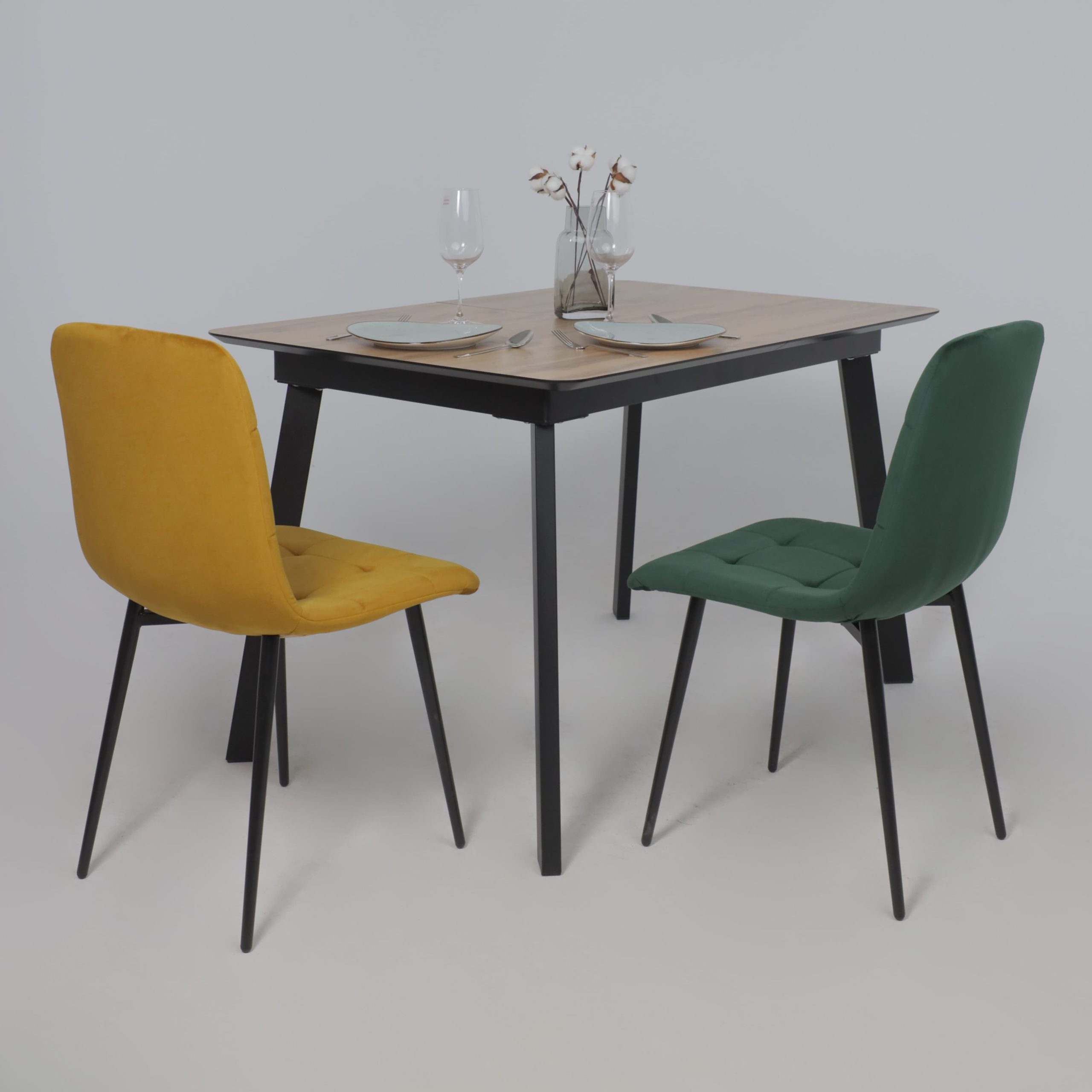 Стул AV 406-N, зеленый бархат Confetti deep forest/черный