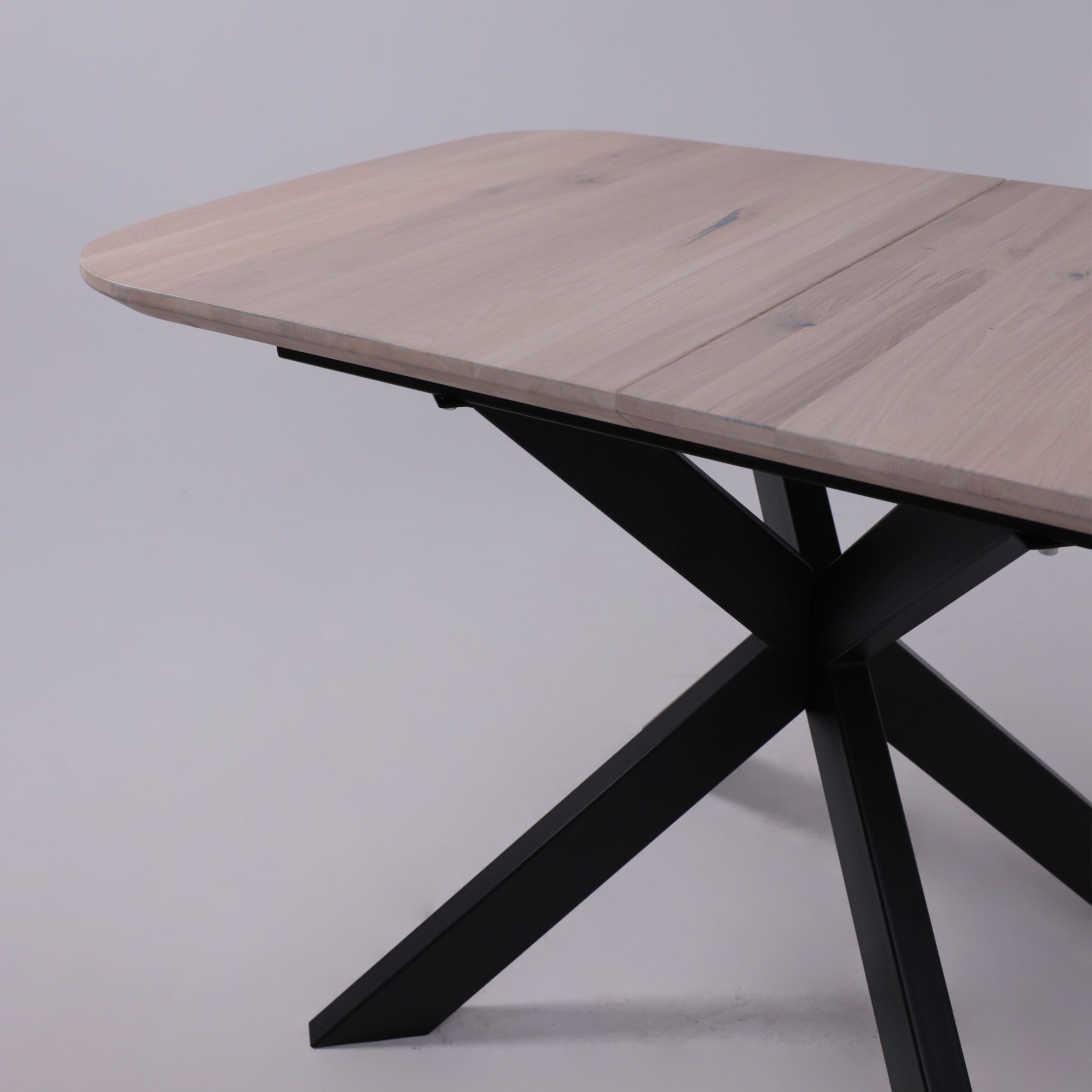 Стол ВЕЙВ раздвижной, 120(160)*80*75, дуб беленый/черный (ПрР-3 DSW (02) КСЕ/Р-80)