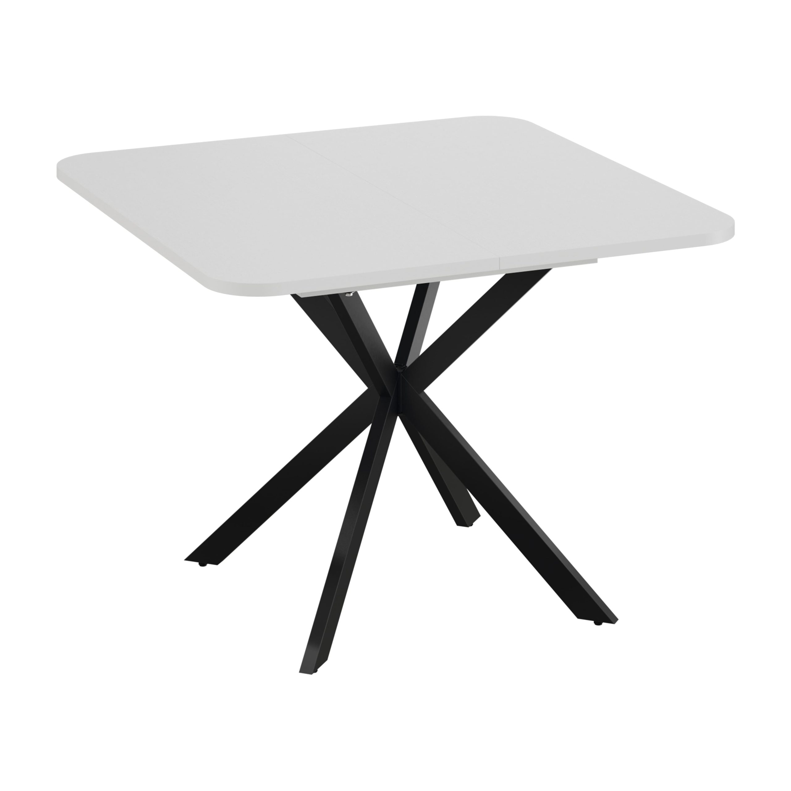 Стол раздвижной ЛИССАБОН Тип 1, 1000(1315)х1001х750, черные опоры/белый