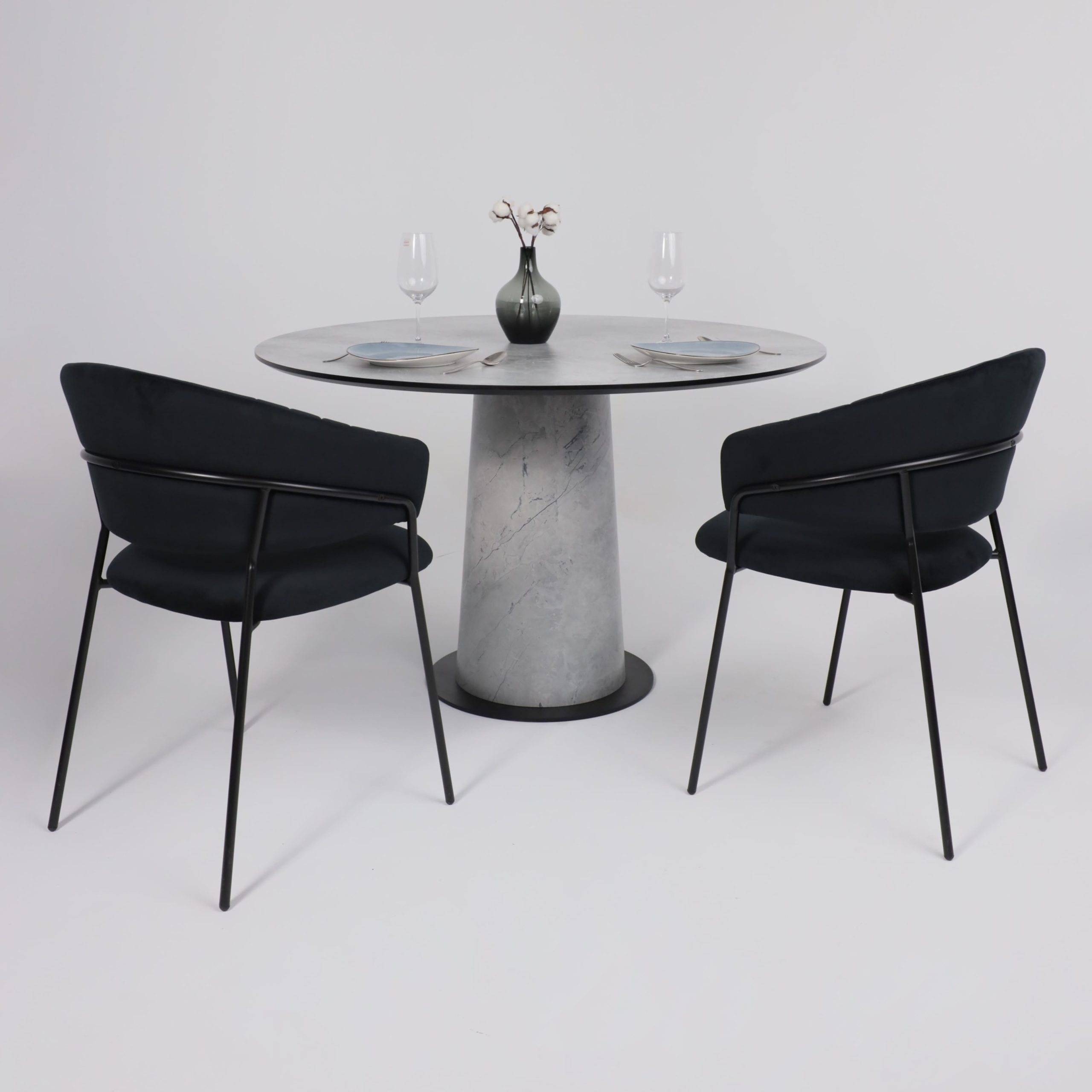 Стол AV 1317, HPL+МДФ, нераздвижной 1200 Мрамор Марквина синий/черный