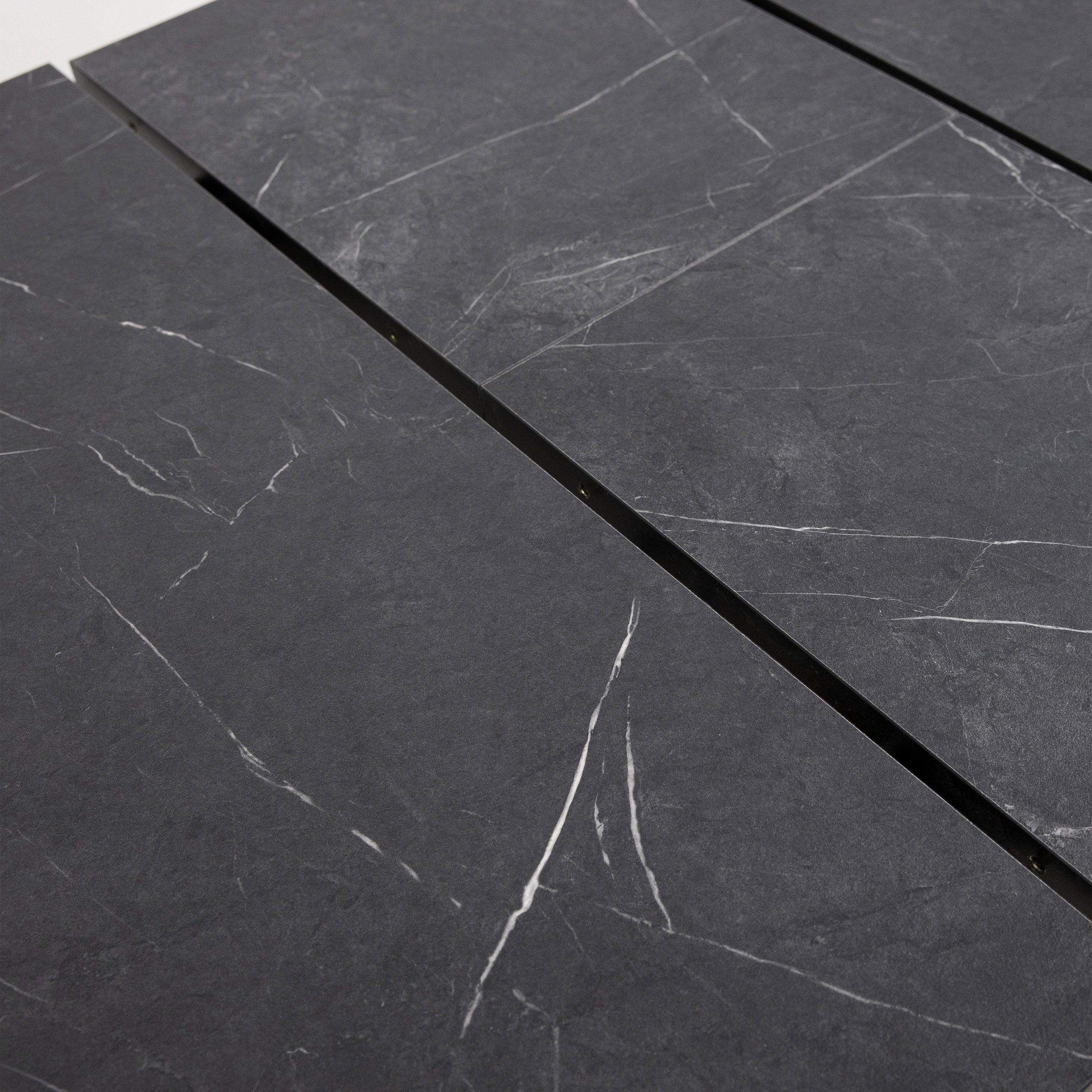 Стол ДРЕЗДЕН, пластик премиум 1300(1615)*800, Камень черный/Черный