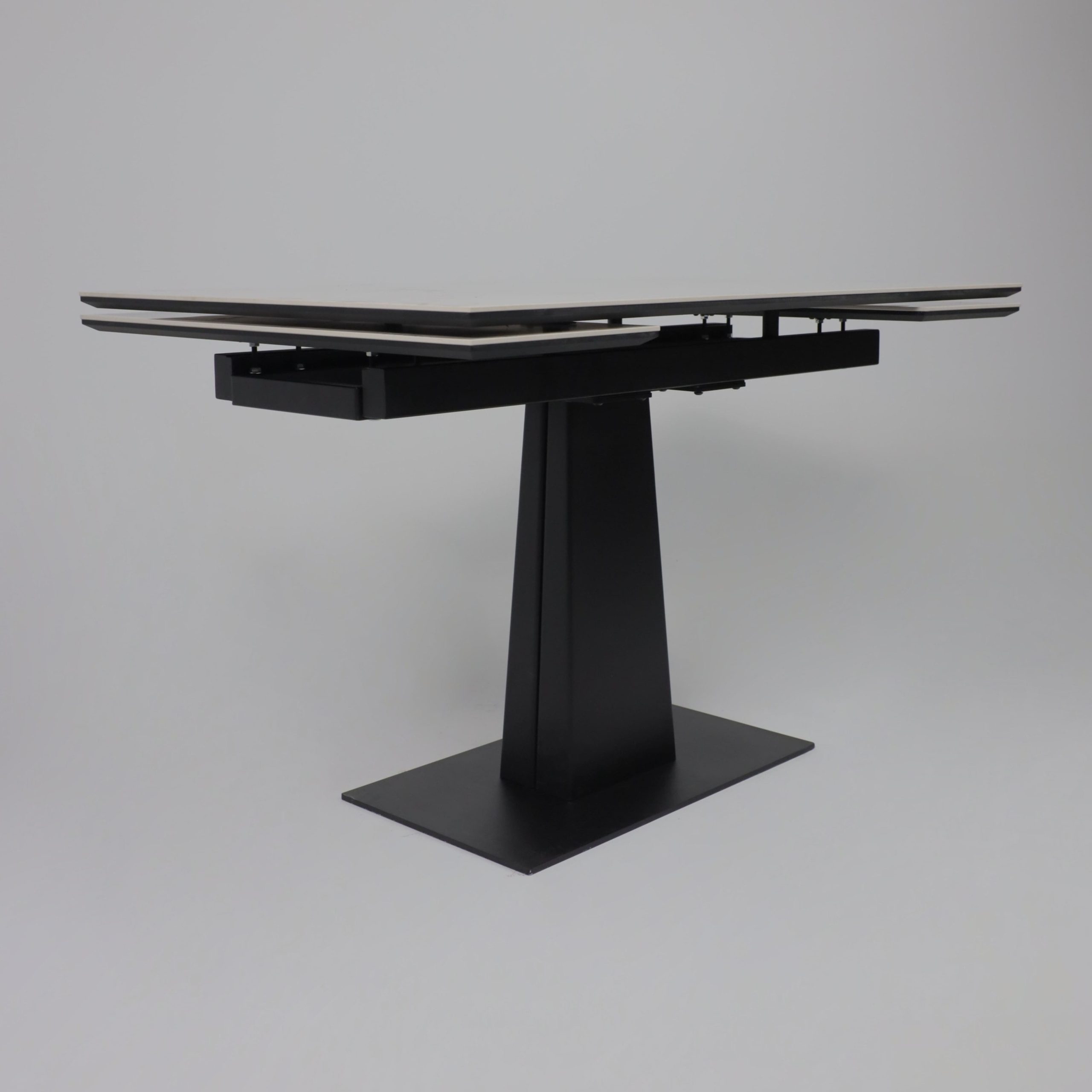 Стол AV 2119, МДФ+керамика, раздвижной 1200 (1800)*800 натуральный, глянцевый GOLD JADE/черный