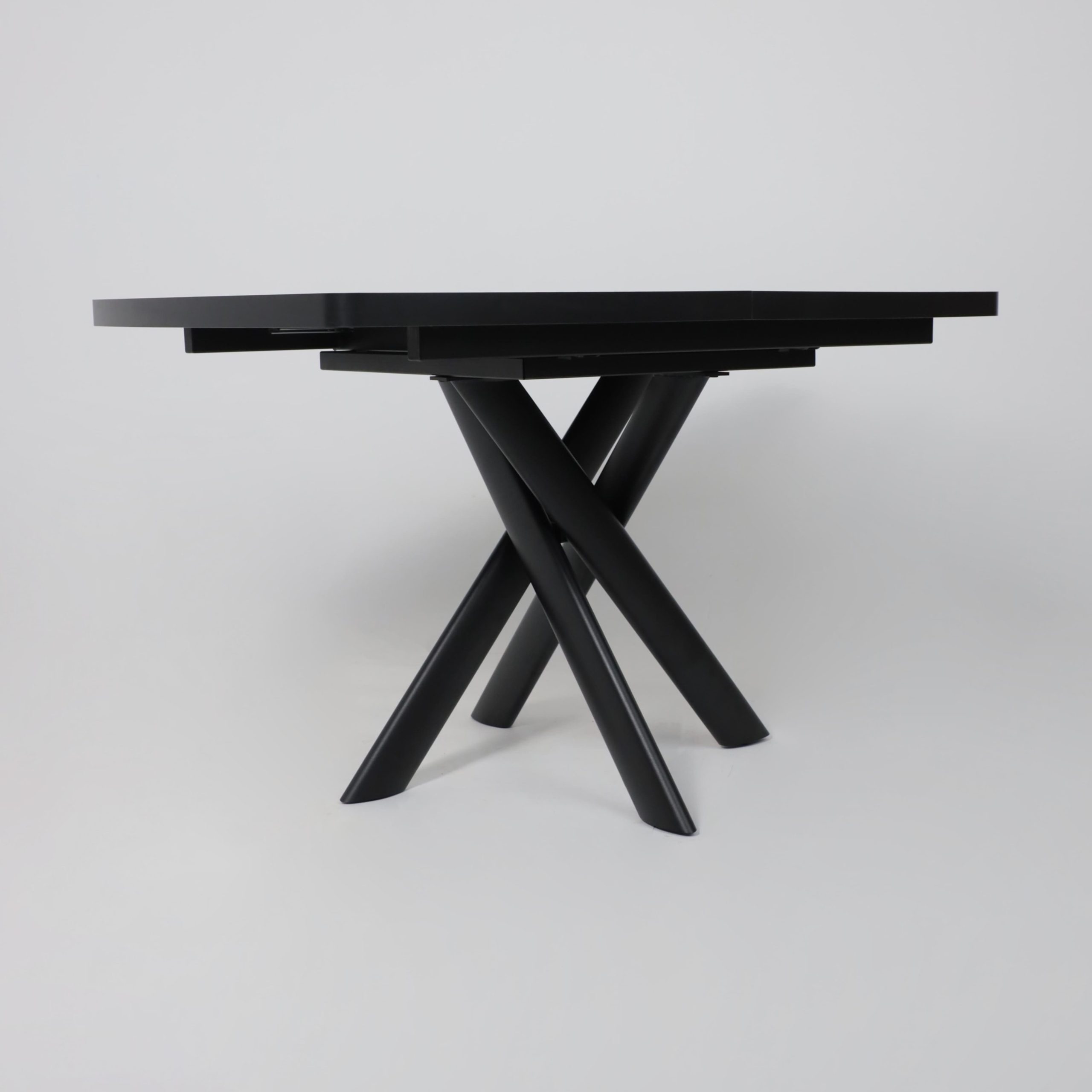 Стол LEONEL-130, раздвижной 130(165)х85, Кварцит-HPL/Черный