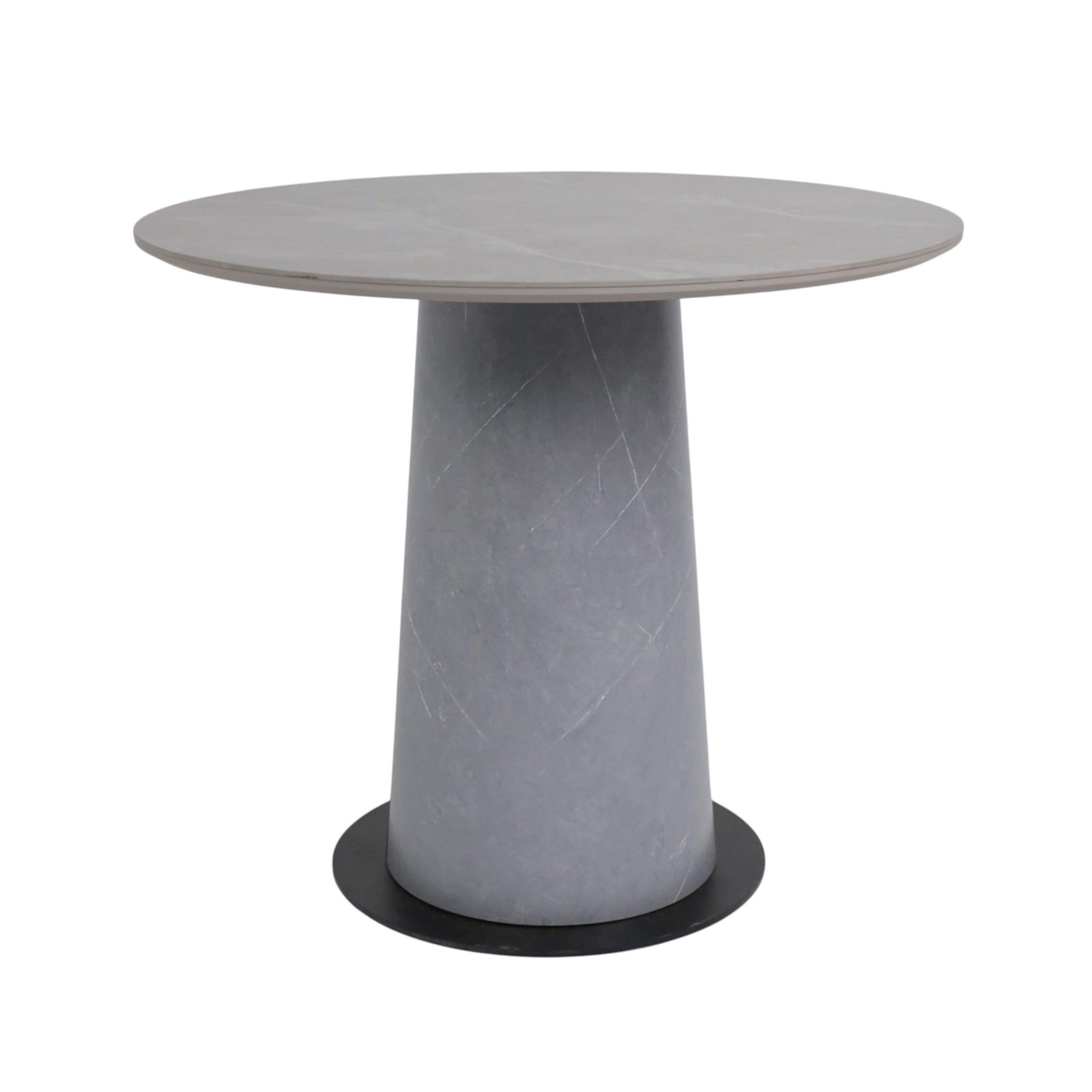 Стол AV 2317, МДФ+керамика, нераздвижной 900 серый, матовый LARKA GREY/черный+HPL Будда