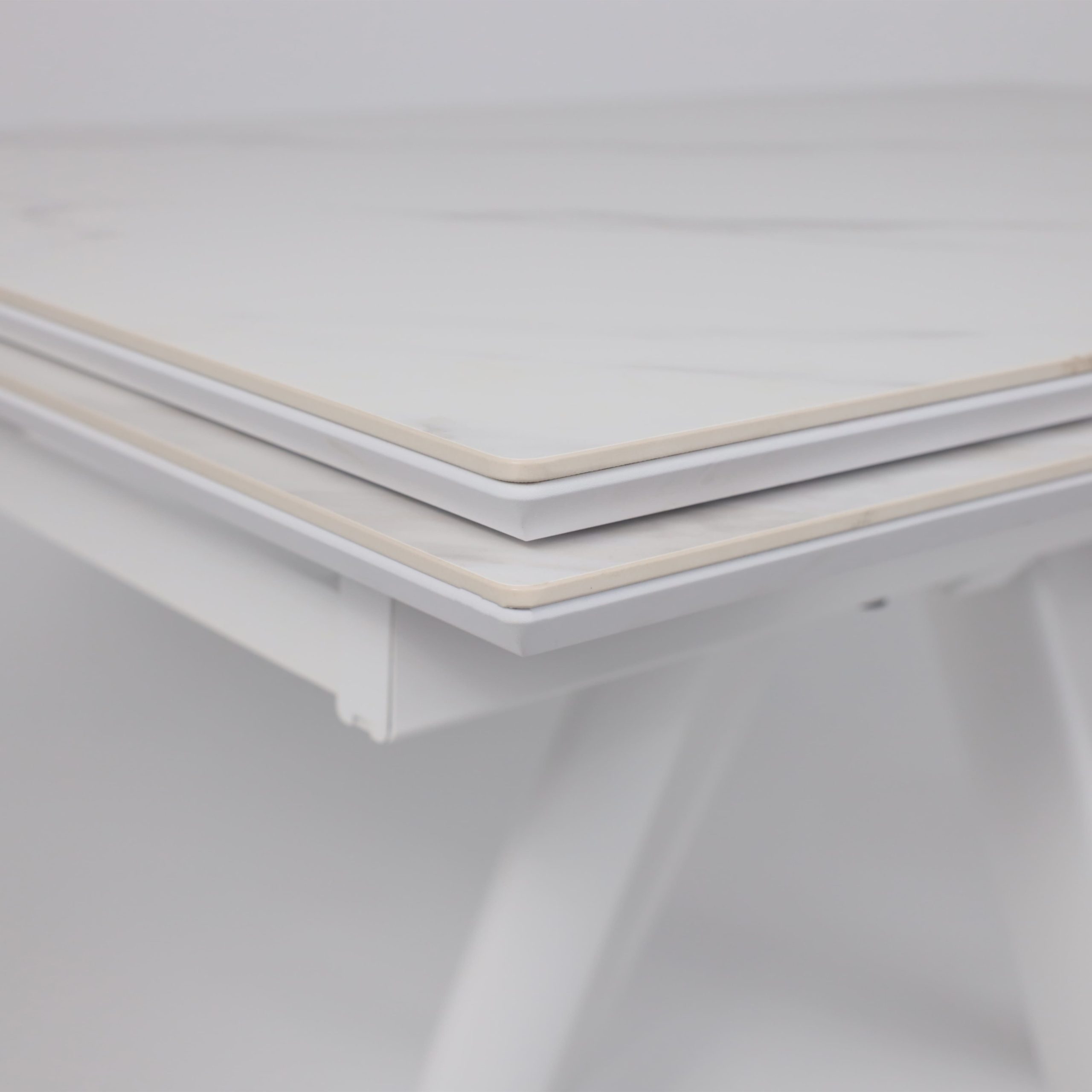 Стол JACK-120, раздвижной 120(30+30)х80, CALAKATTA ST CER/Белый