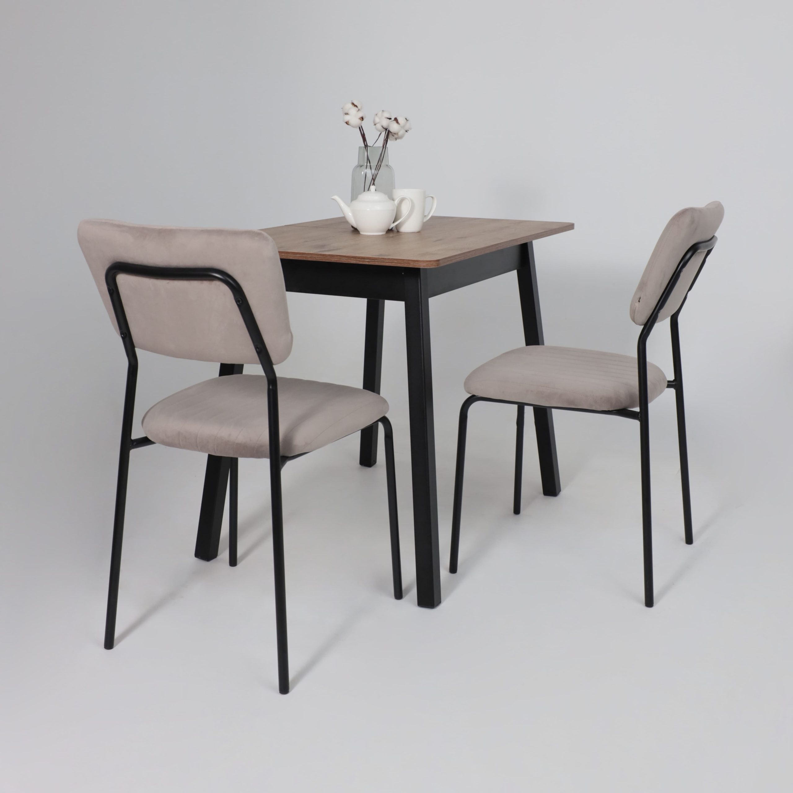 Стол TIRK RADIAL-94, раздвижной 94(126)х64, Дуб Веллингтон/Чёрный