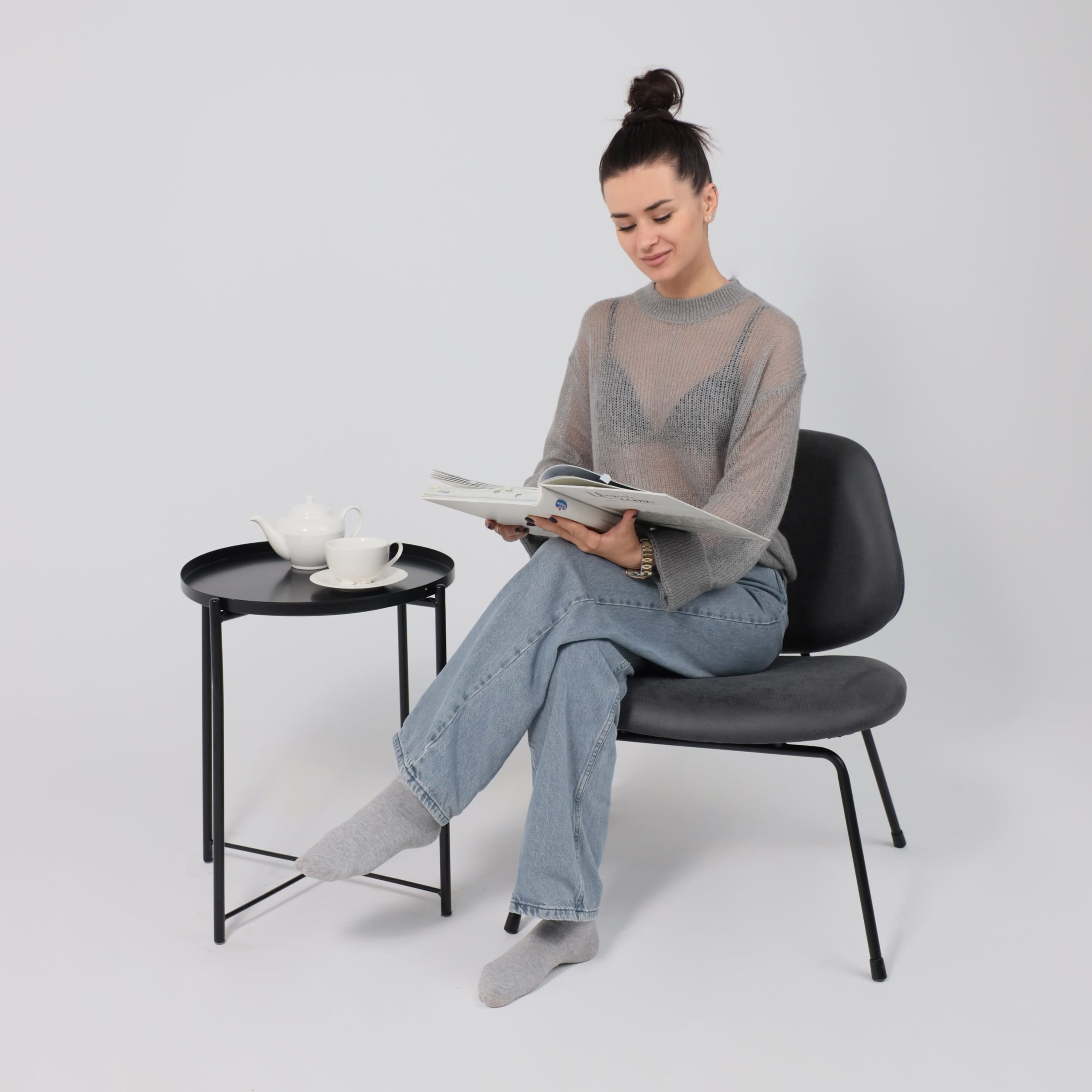 Кресло SWAY, экокожа винтажный черный WATUSI 16/черный