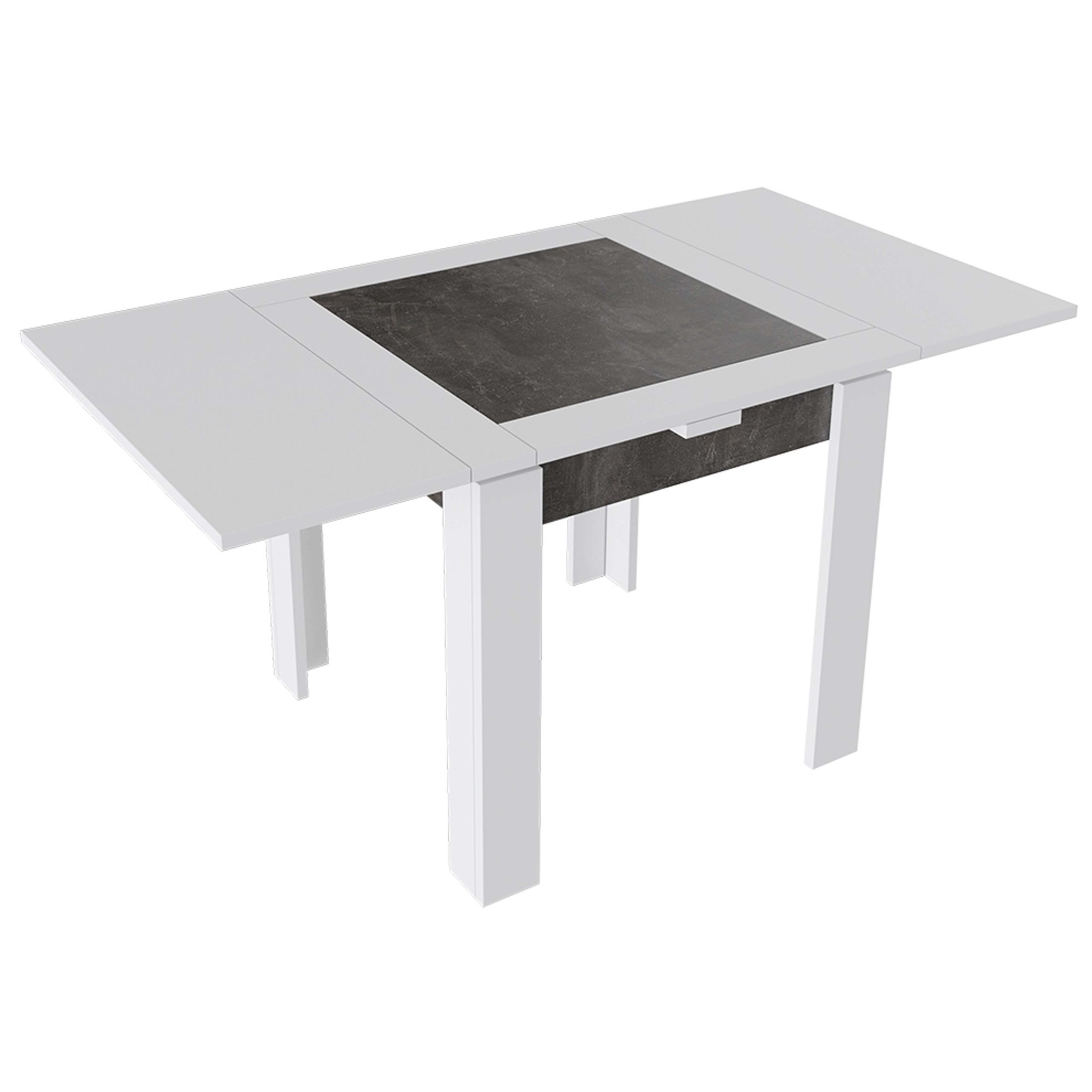 Стол раздвижной ХЬЮСТОН Тип 3, 790(1480)*790, ателье темный/белый