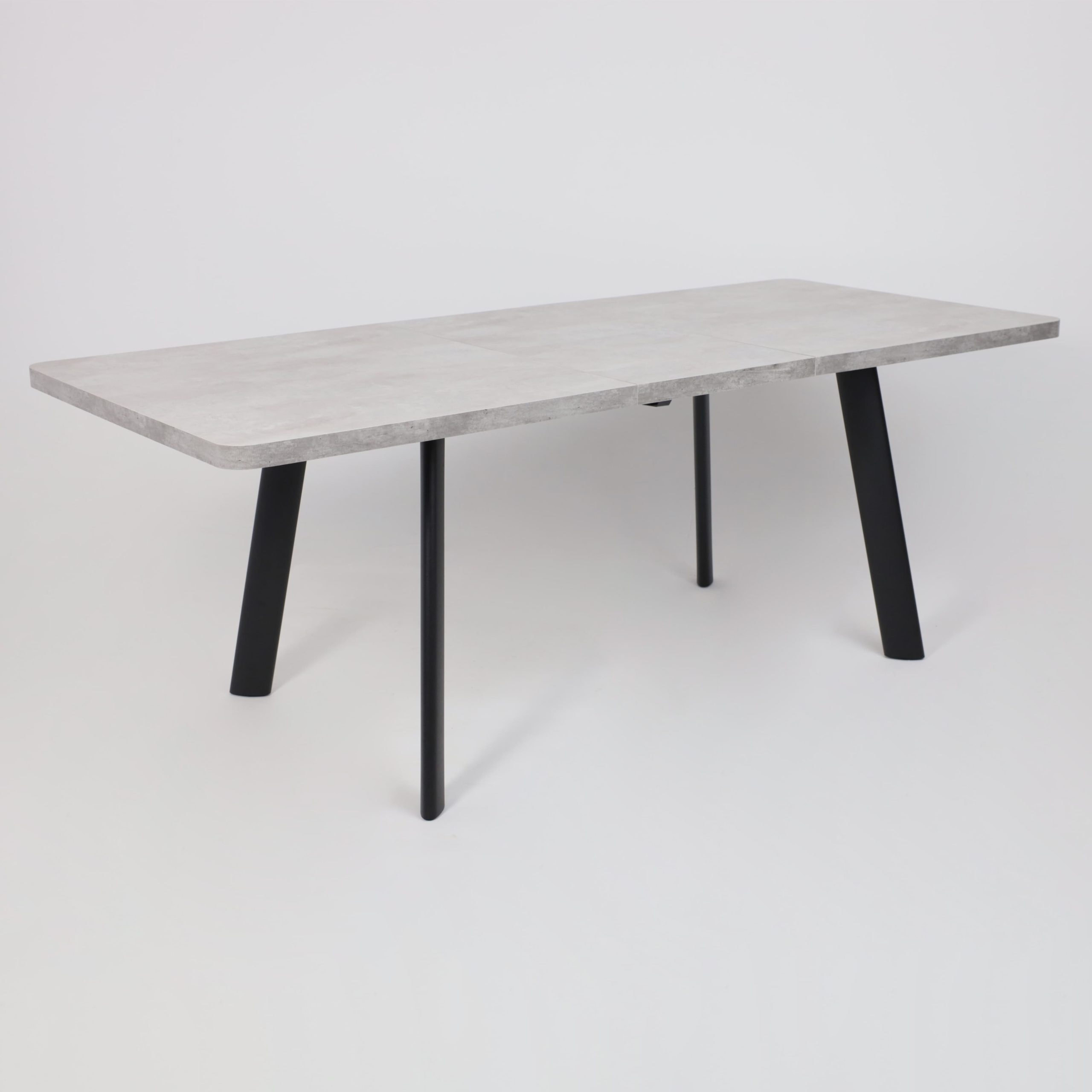 Стол LEON LUX RADIAL-160, раздвижной 160(205)х90, Серый сланец/Чёрный