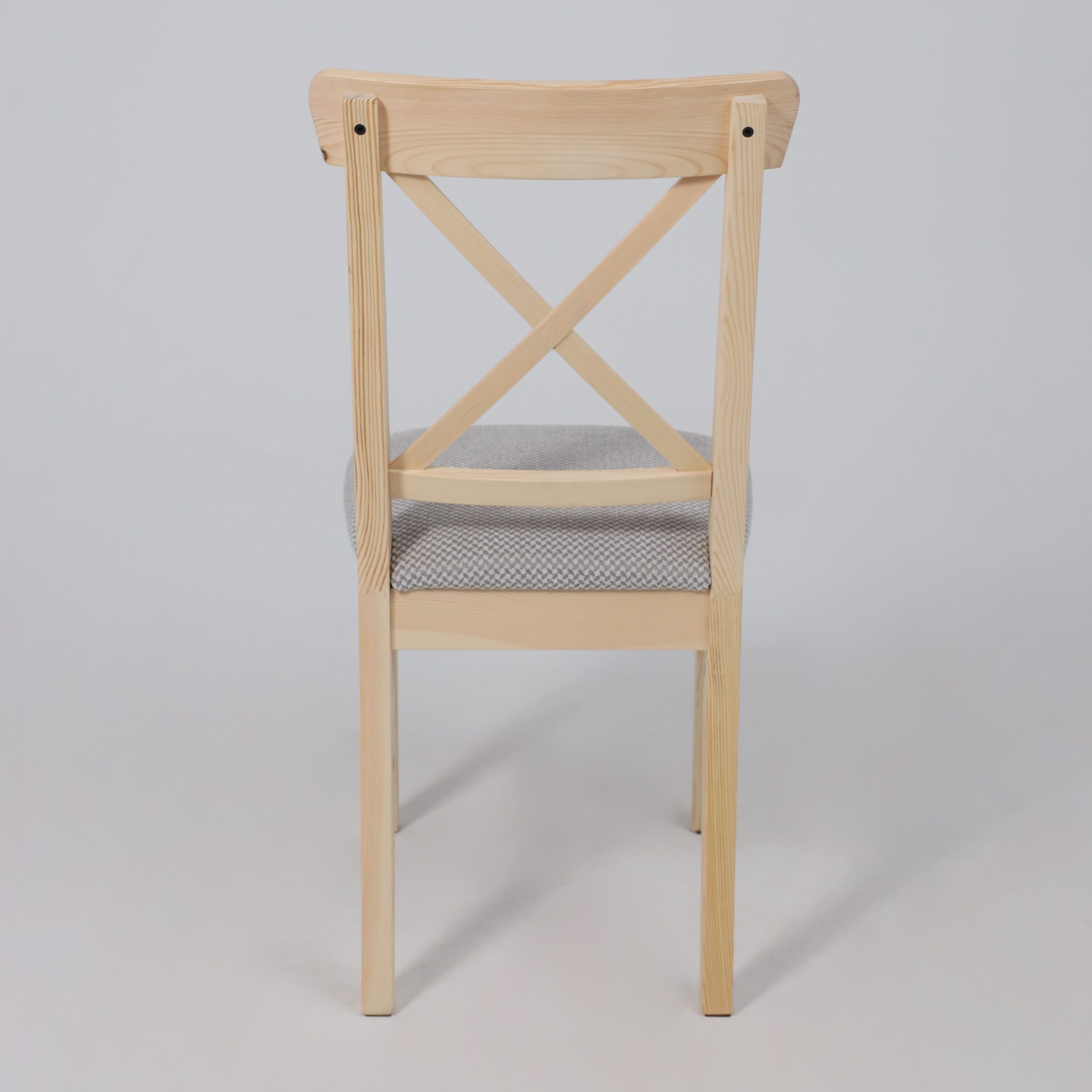 Стул Ингольф, тон 15, прозрачный лак/серая ткань Аризона дождь 149/2