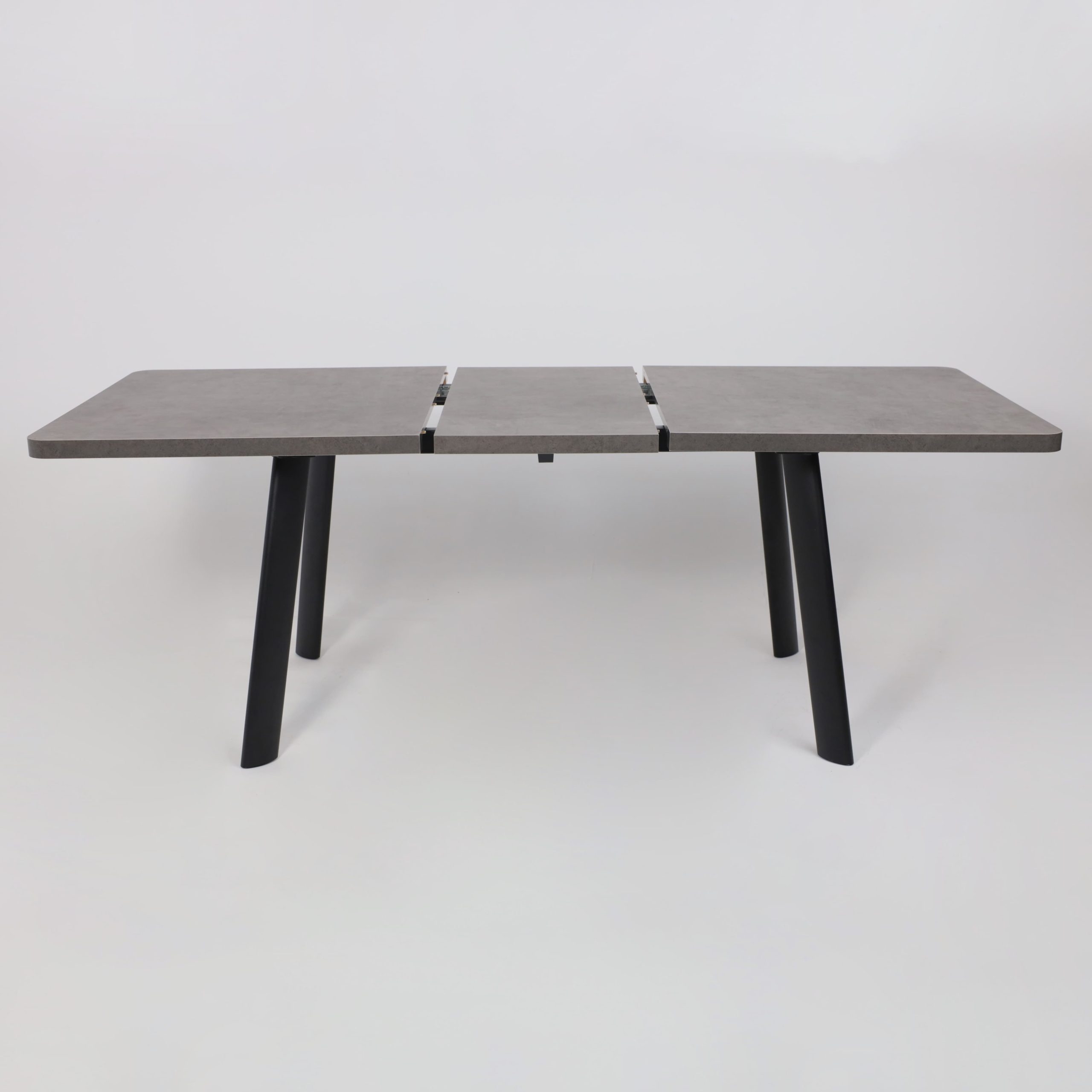 Стол LEON LUX RADIAL-160, раздвижной 160(205)х90, Дымчатая керамика/Чёрный