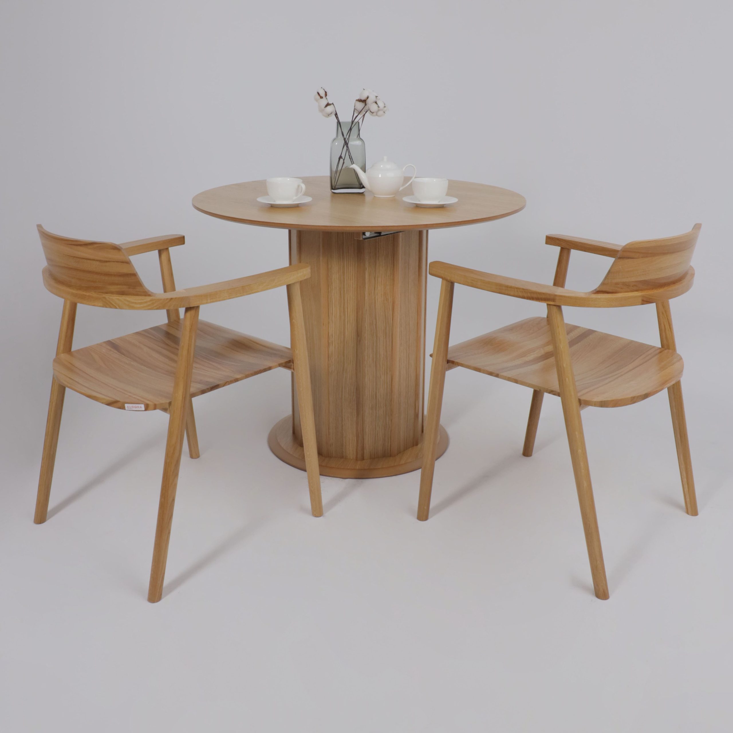 Стол ОЛАФ-М 950(1250)*950, Светлый дуб без тонировки/Светлый дуб