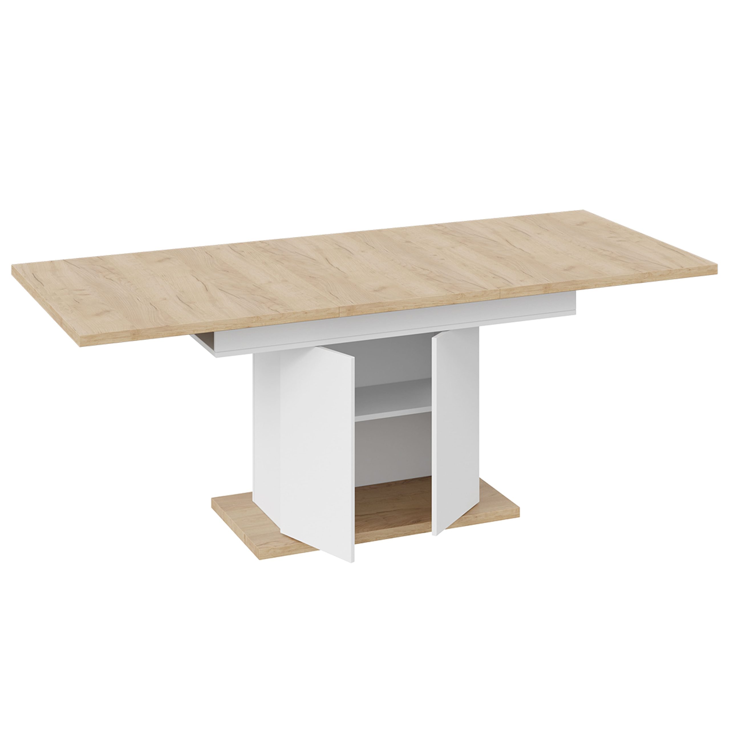 Стол раздвижной ДЕТРОЙТ Тип 1, 1504(2014)*850, дуб крафт золотой/белый