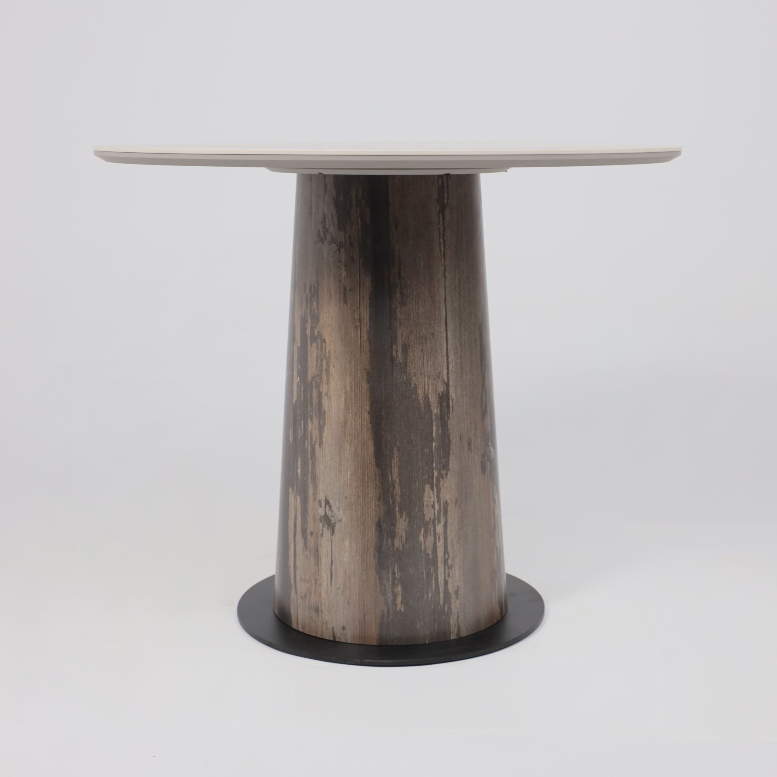 Стол AV 2317, МДФ+керамика, нераздвижной 900 белый, глянцевый PANDORA/черный+HPL Ипанема