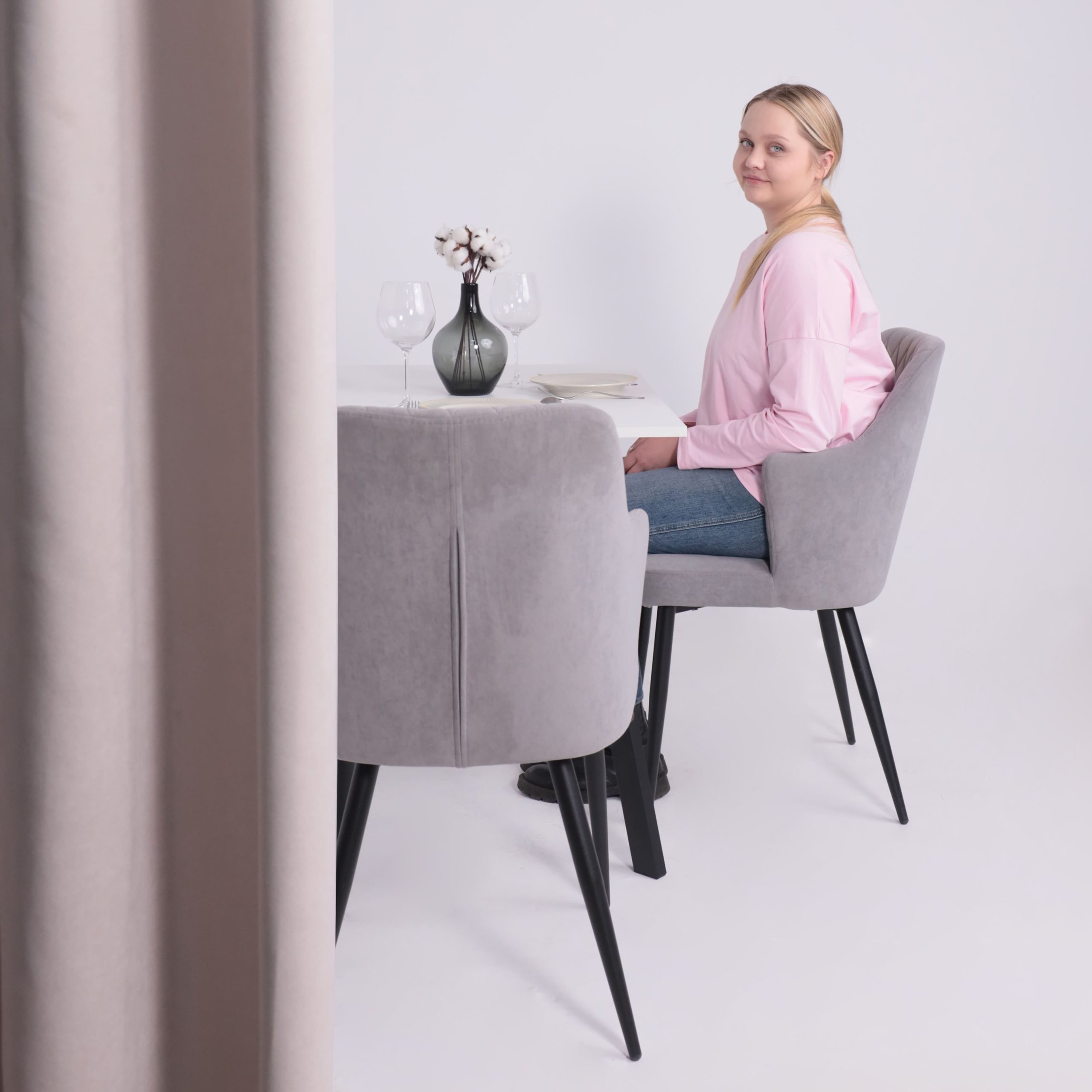 Стол SOLO 102*67, Белый структурный/черный