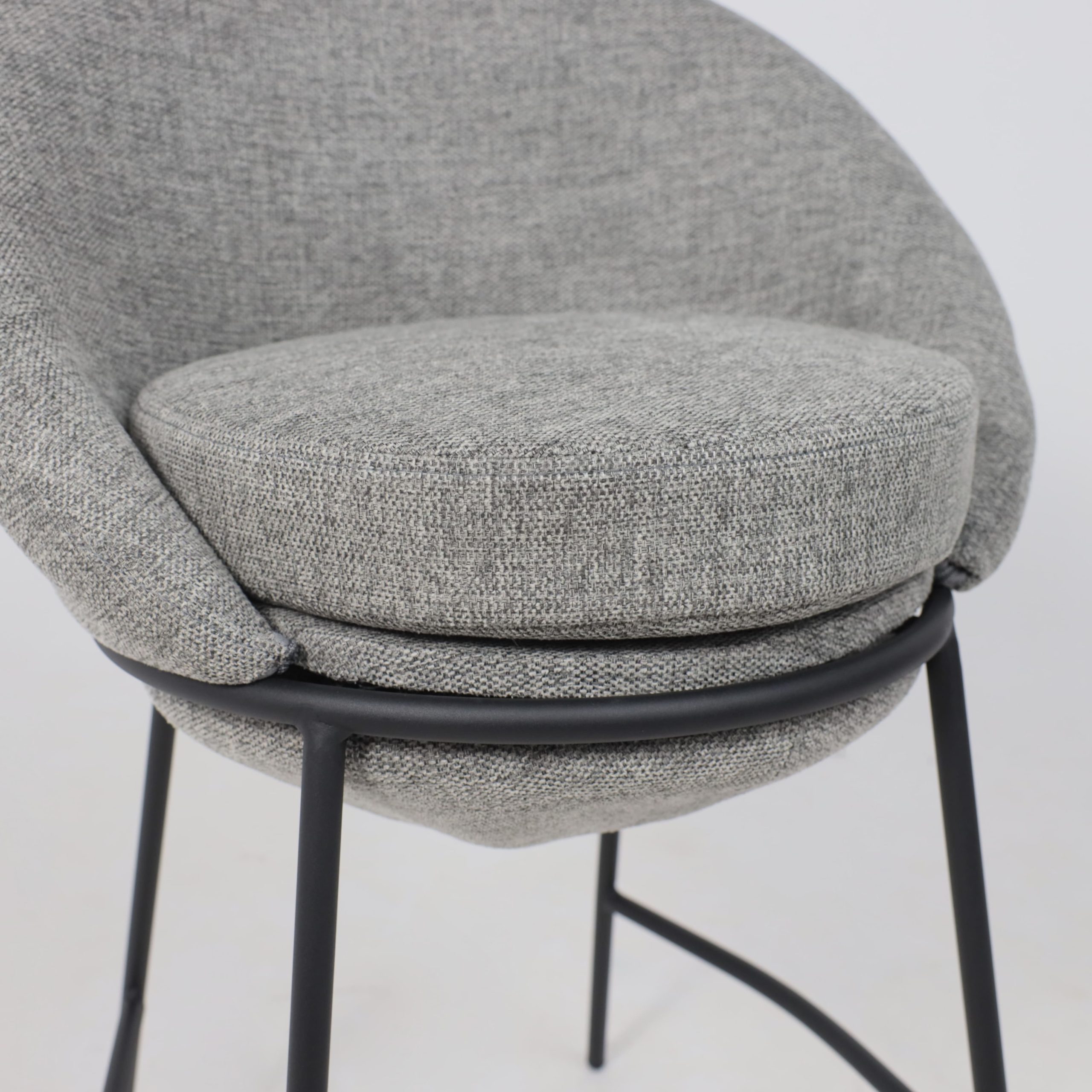 Стул BRAUN, полубарный, серая рогожка BREGO-15/черный