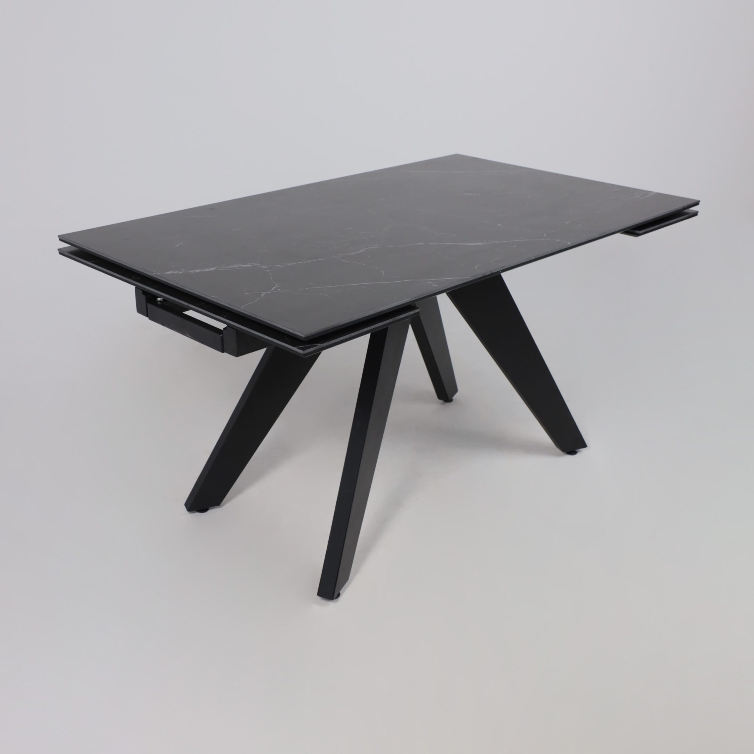 Стол AV 2122, МДФ+керамика, раздвижной 1400 (2000)*850 черный, матовый SHAKESPEARE/черный