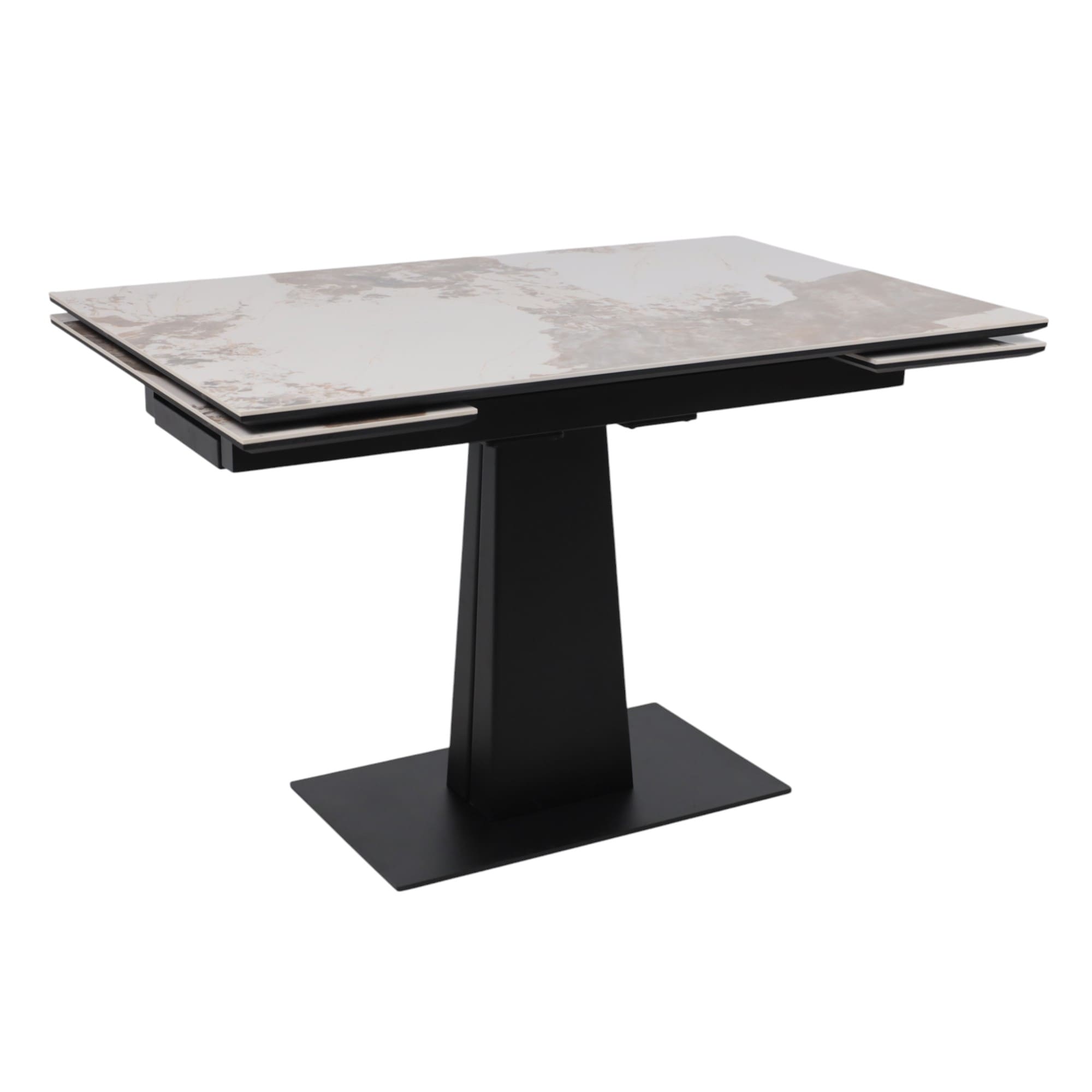 Стол AV 2119, МДФ+керамика, раздвижной 1200 (1800)*800 белый, глянцевый PANDORA/черный