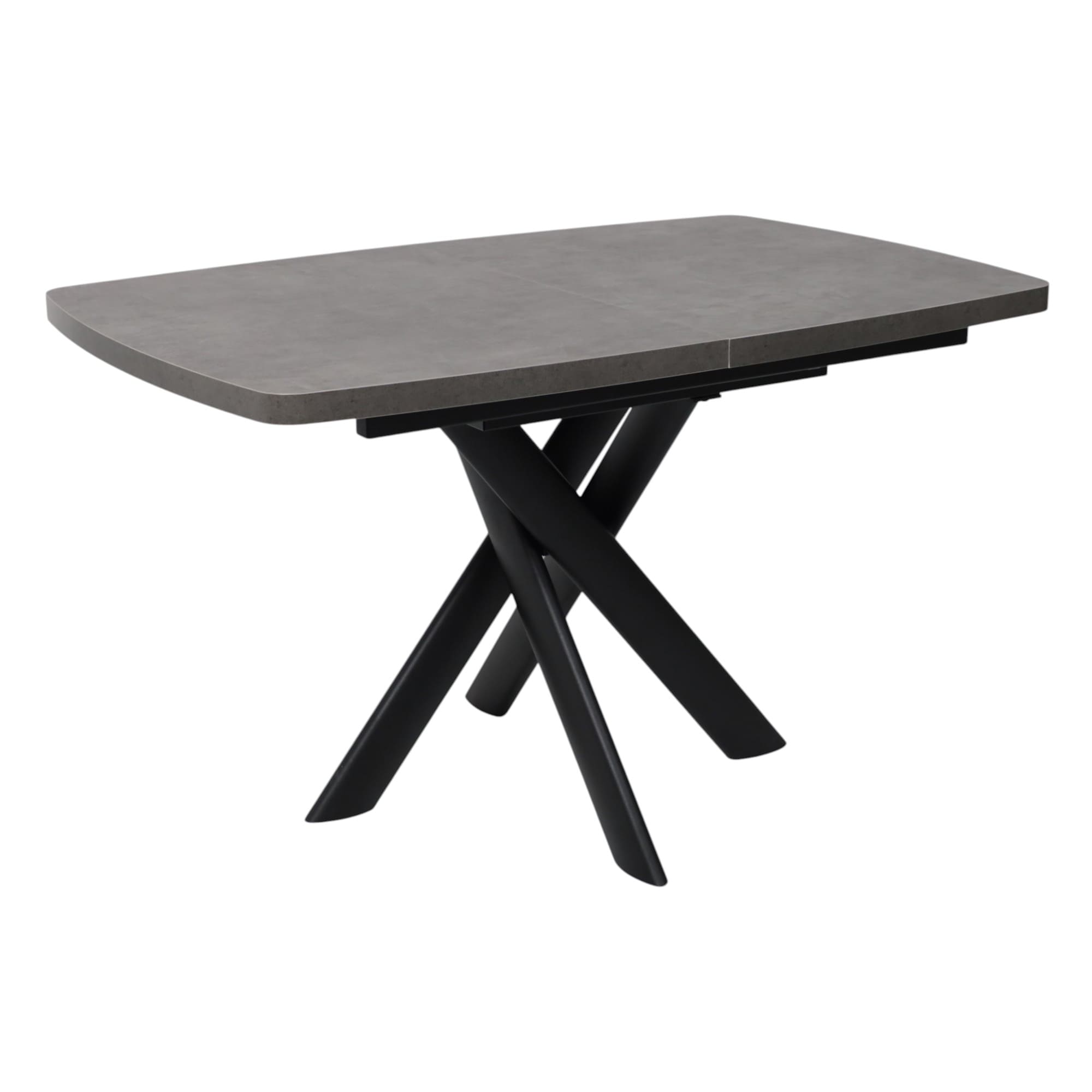 Стол LEONEL-130, раздвижной 130(165)х85, Дымчатая керамика/Черный