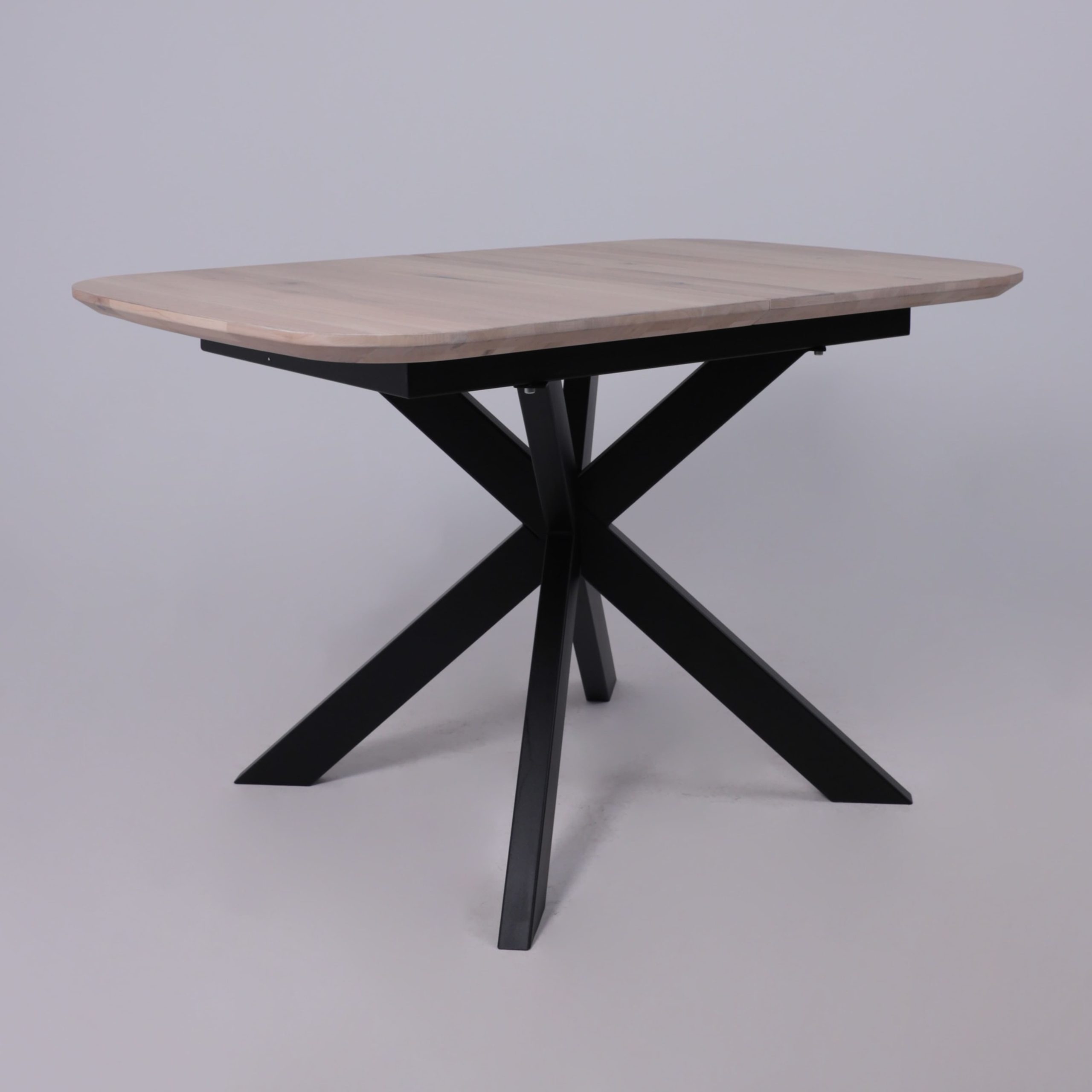 Стол ВЕЙВ раздвижной, 120(160)*80*75, дуб беленый/черный (ПрР-3 DSW (02) КСЕ/Р-80)