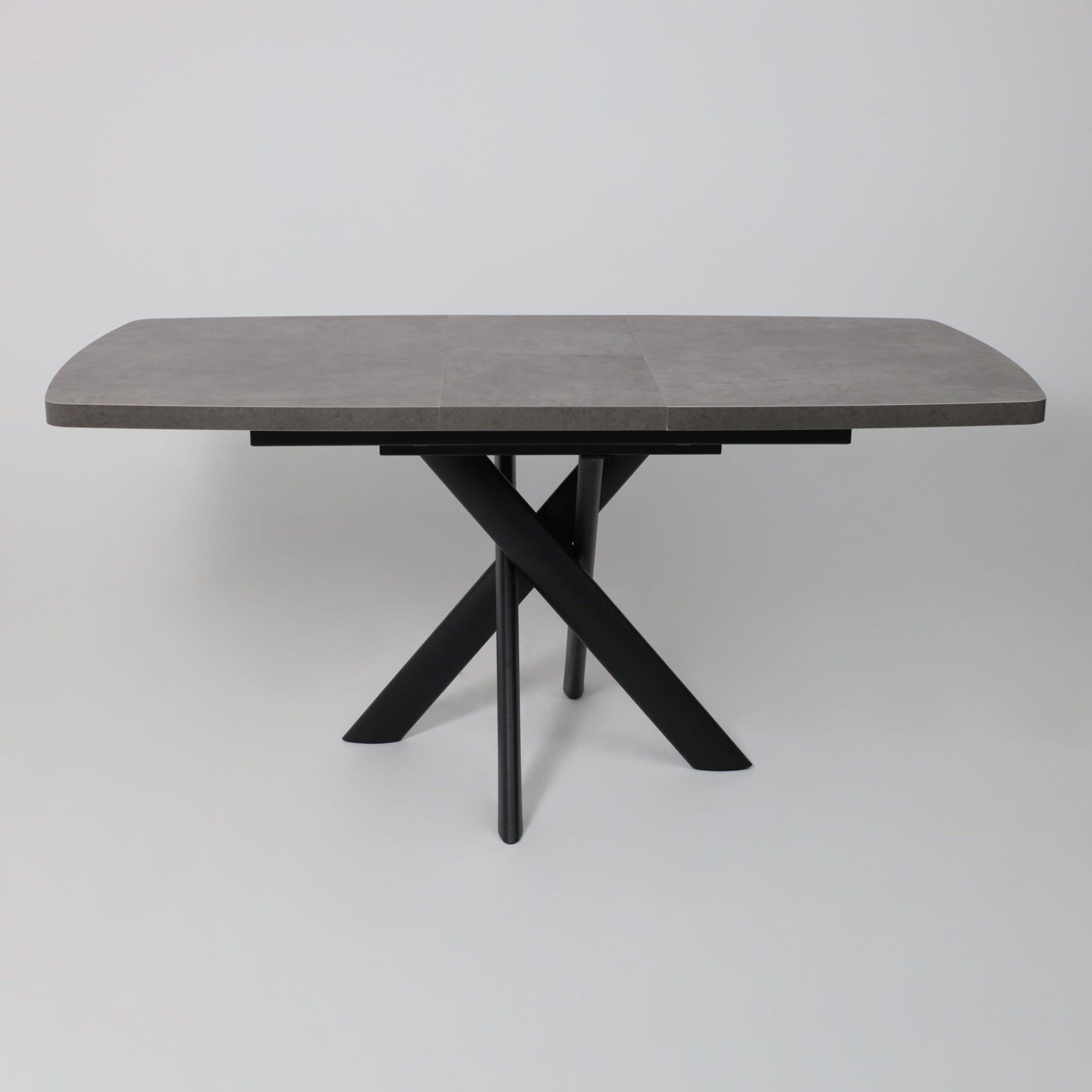 Стол LEONEL-130, раздвижной 130(165)х85, Дымчатая керамика/Черный