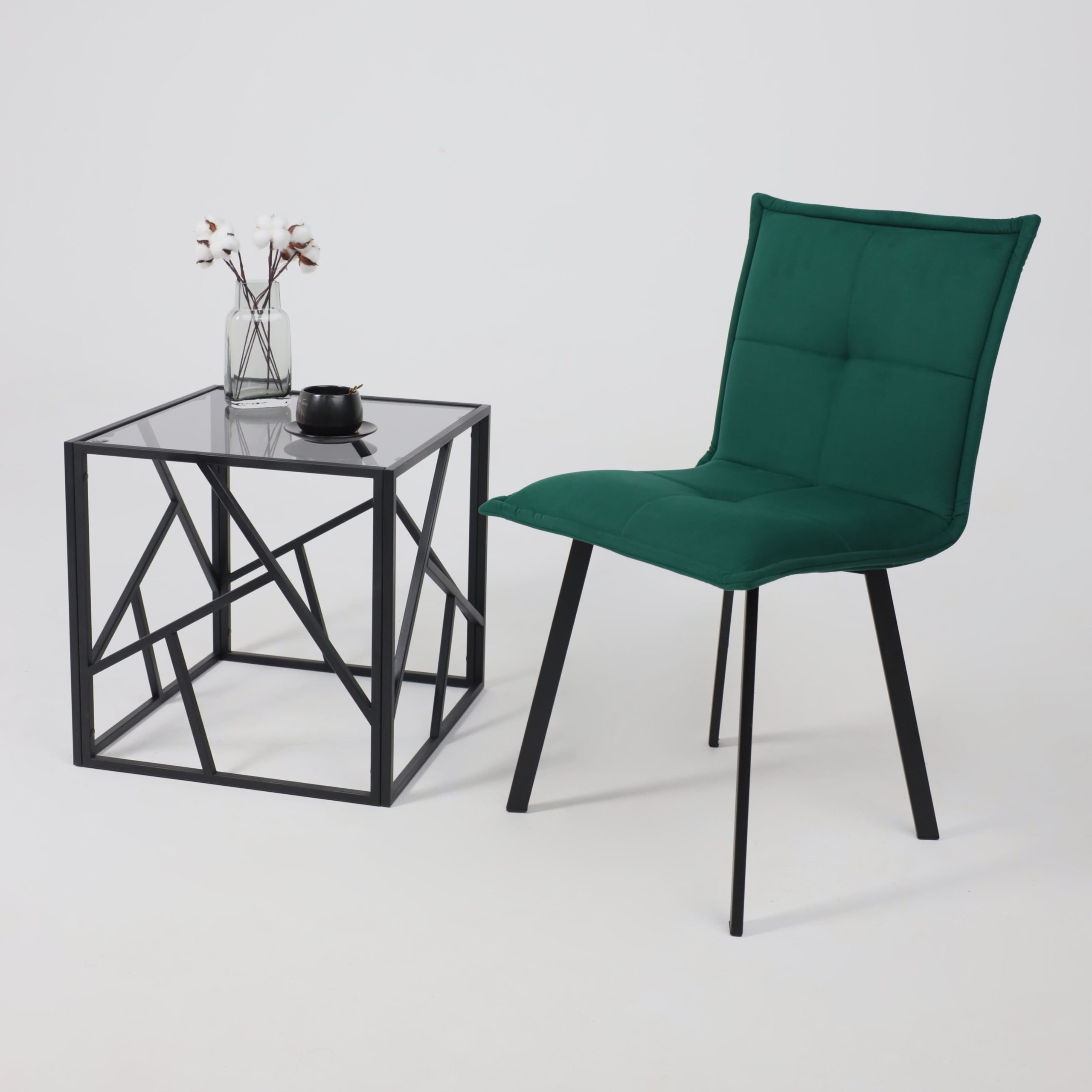 Кресло РУБИК U, Velutto 33 темно-зеленый велюр/черный