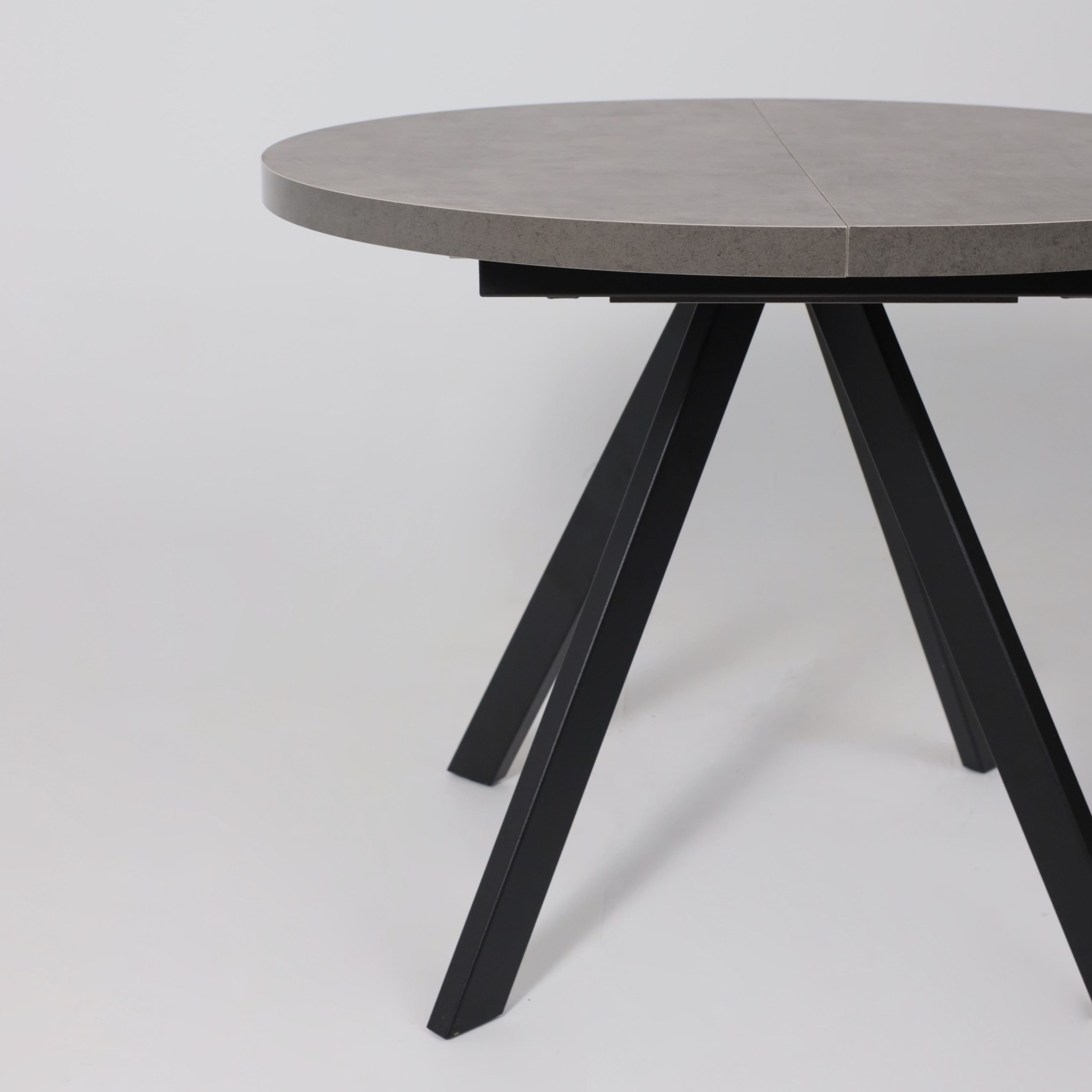 Стол RONDO М-100, круглый раздвижной 100(135), ДЫМЧАТАЯ КЕРАМИКА/Черный