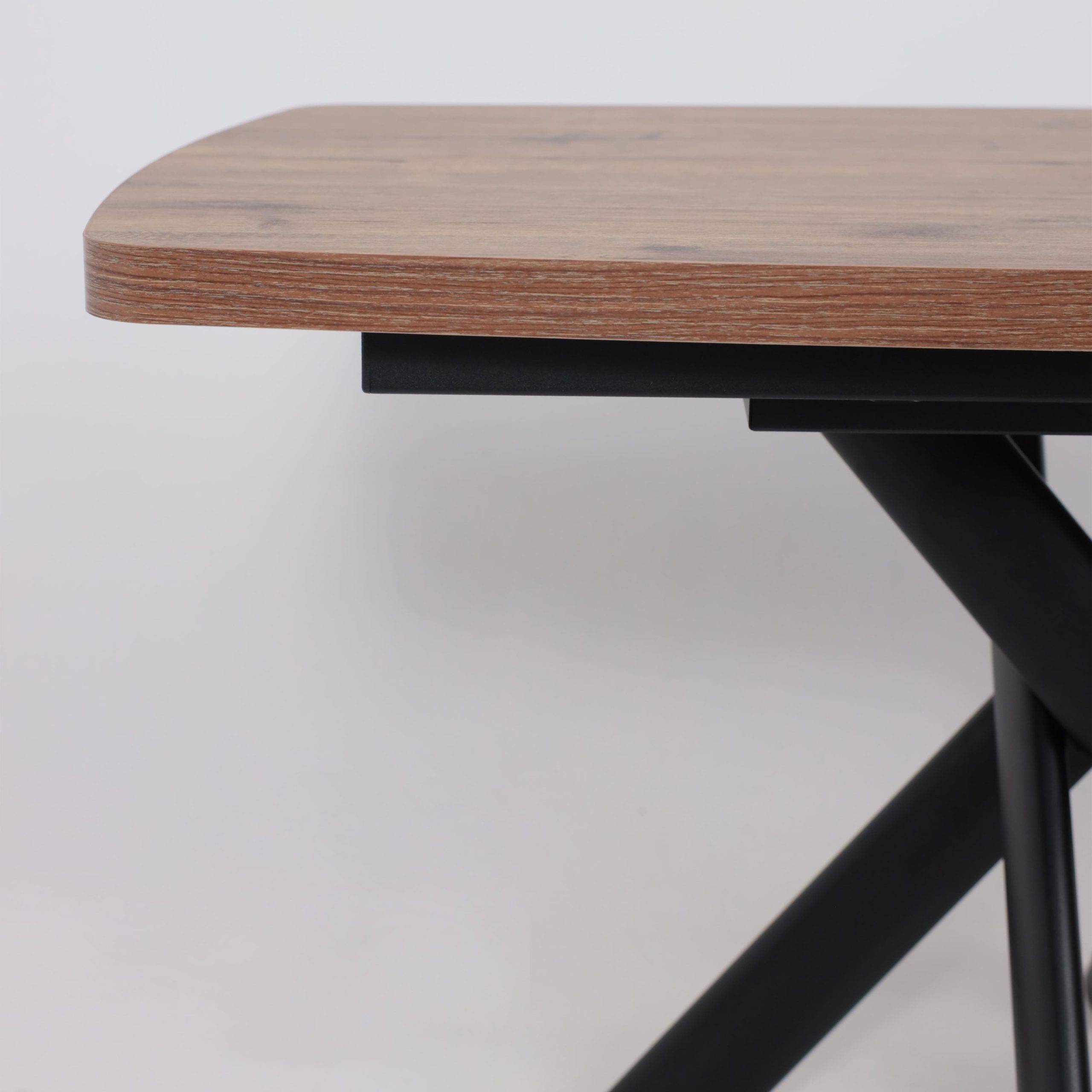 Стол LEONEL-130, раздвижной 130(165)х85, Дуб Веллингтон/Черный